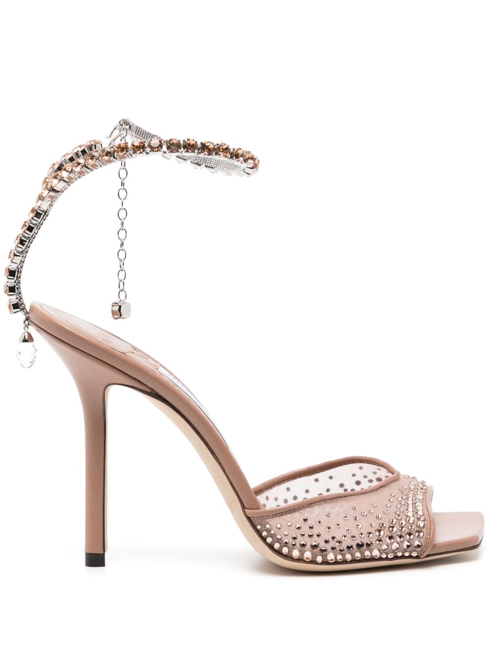 Jimmy Choo Saeda 晶饰高跟凉鞋 - 粉色