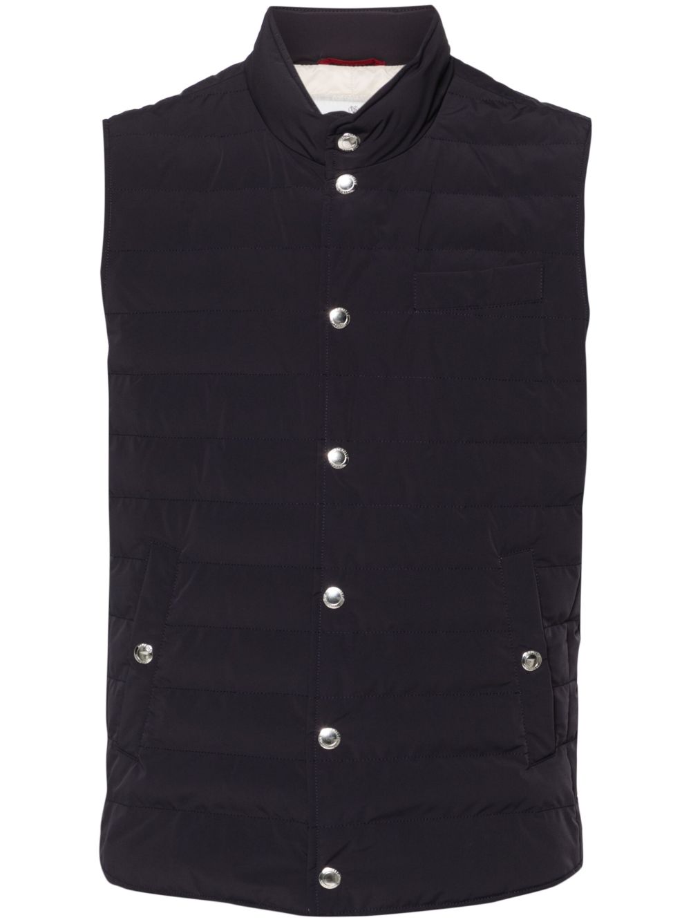 Brunello Cucinelli 摁扣羽绒马甲 - 蓝色