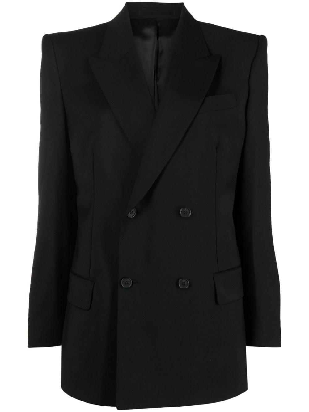 Filippa K 美利诺羊毛双排扣西装夹克 - 黑色