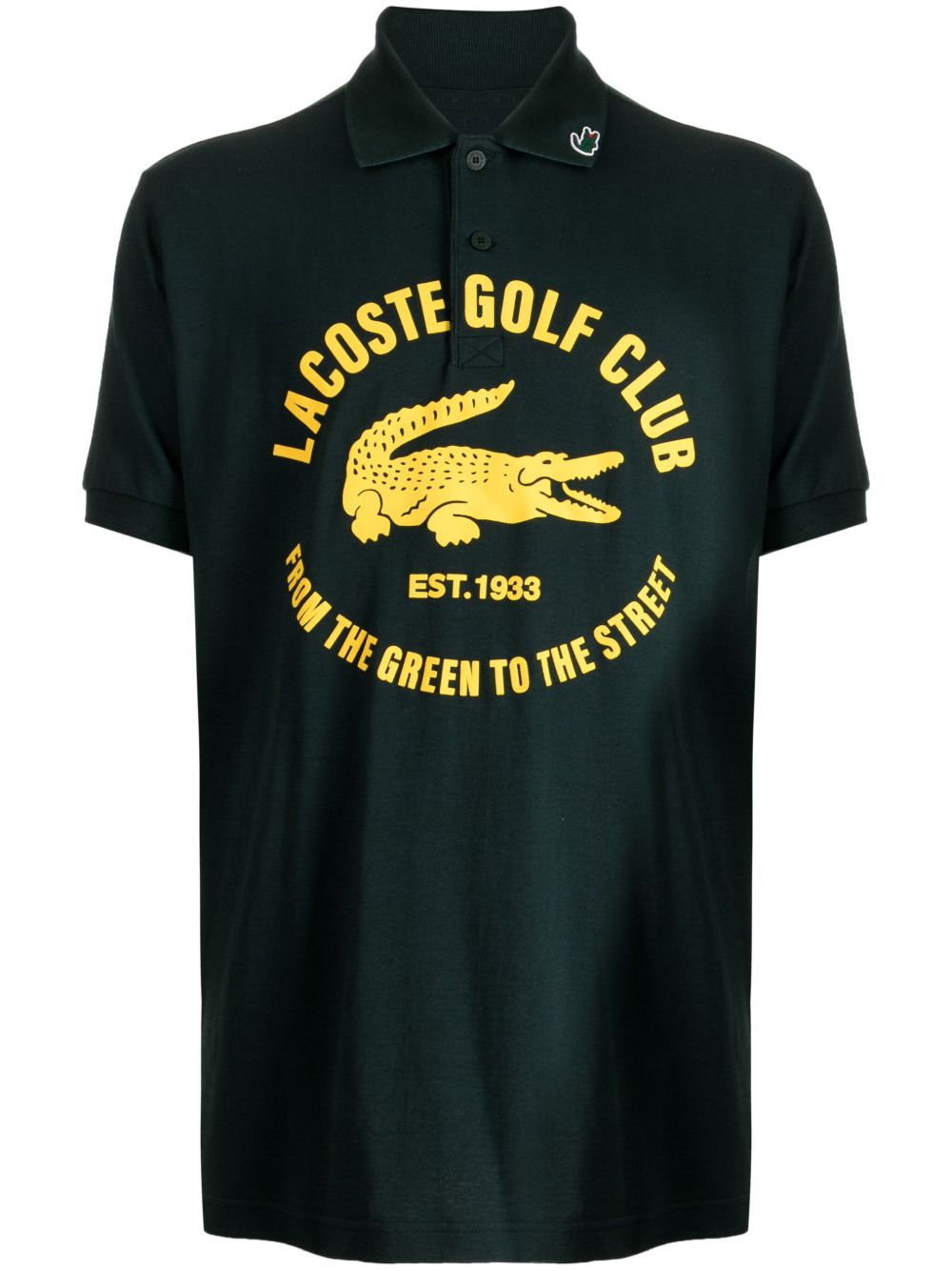 Lacoste logo印花棉混纺polo衫 - 绿色
