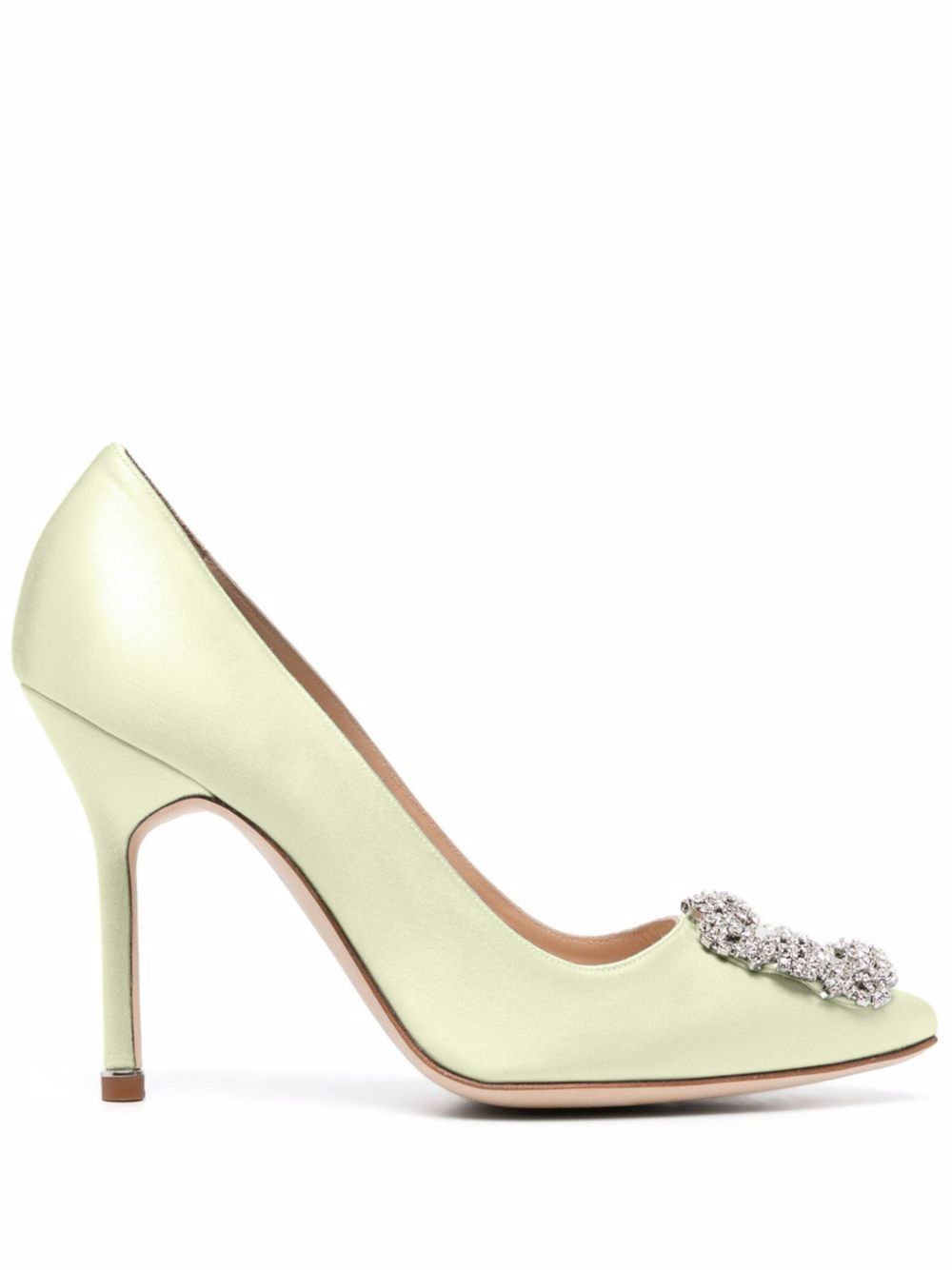 Manolo Blahnik Hangisi 缀饰高跟鞋 - 绿色