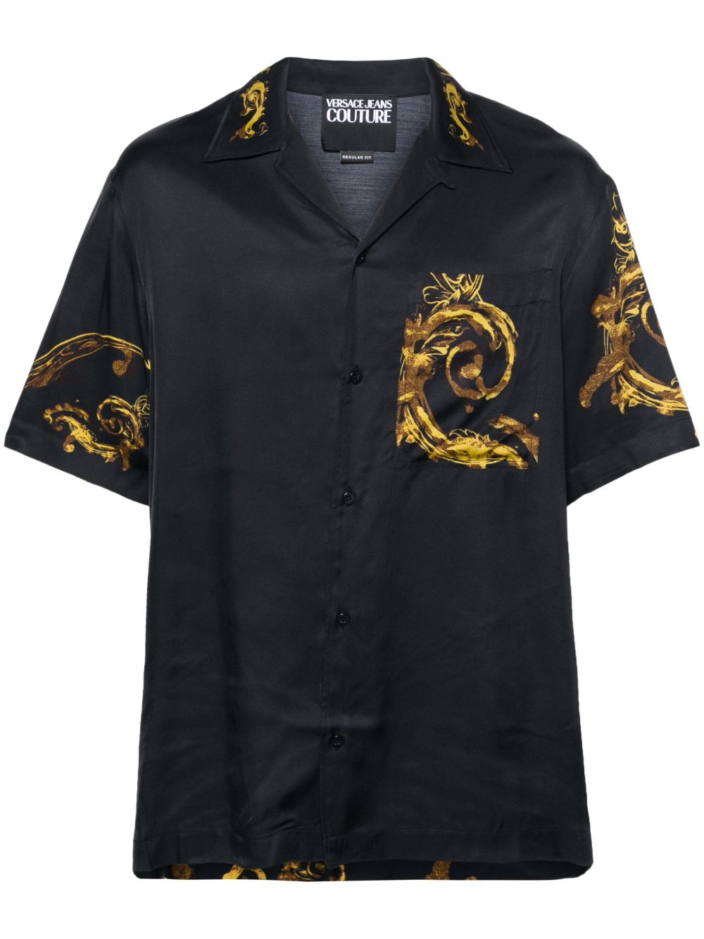 Versace Jeans Couture Baroccoflage 印花短袖衬衫 - 黑色