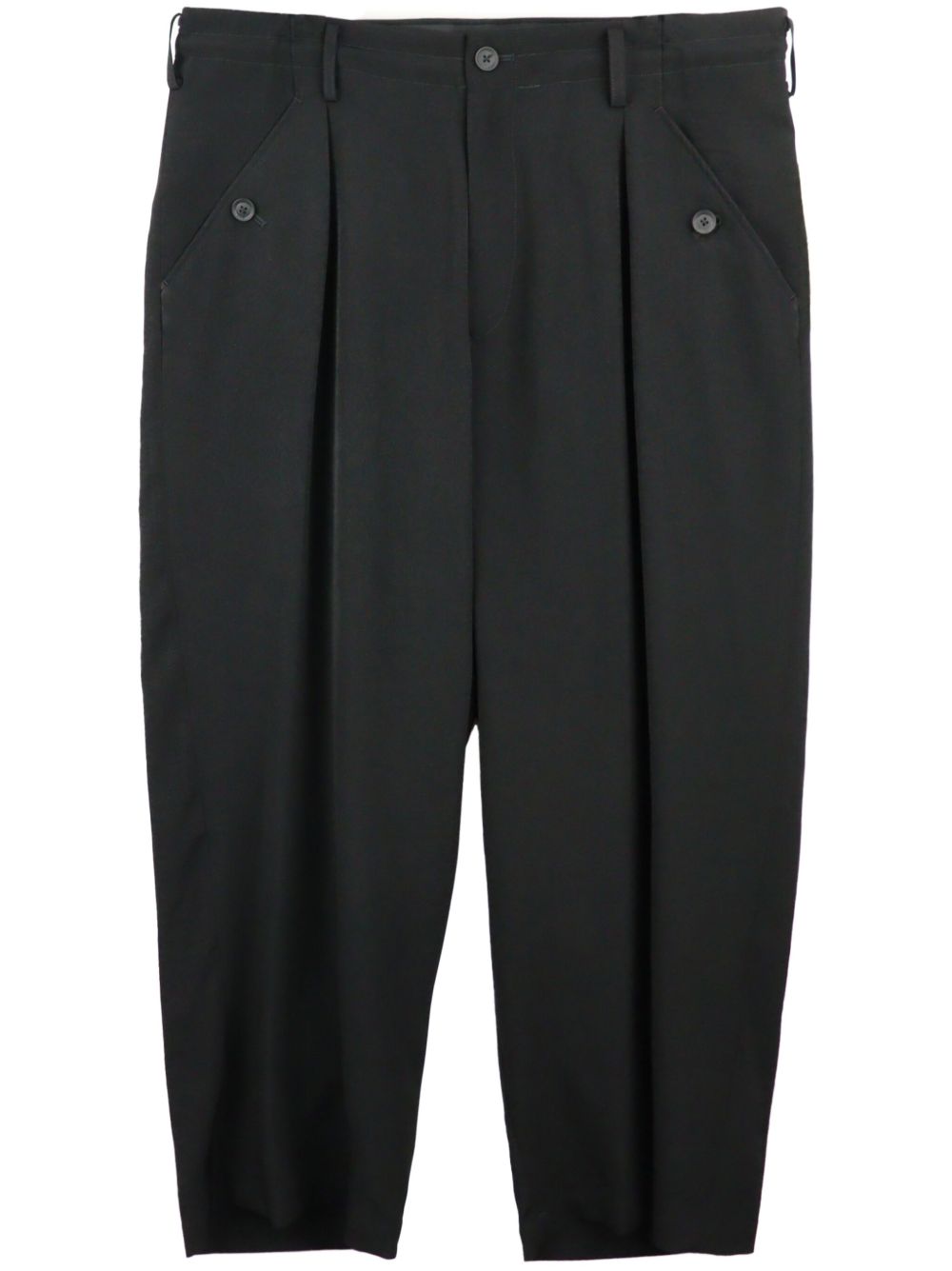 Yohji Yamamoto 锥形垮裤 - 黑色