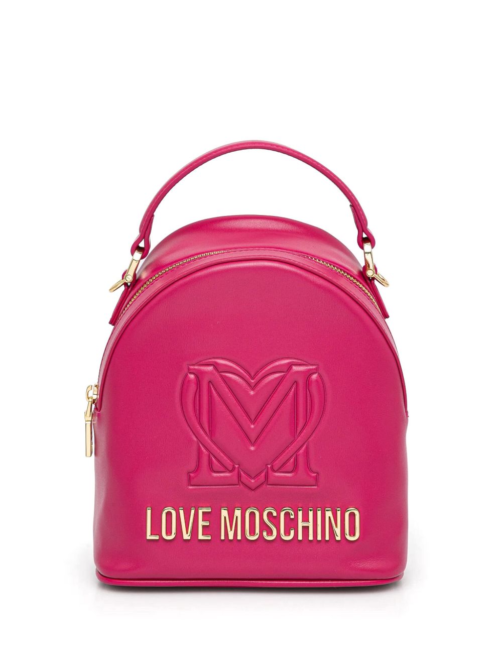 Love Moschino logo标牌双肩包 - 粉色