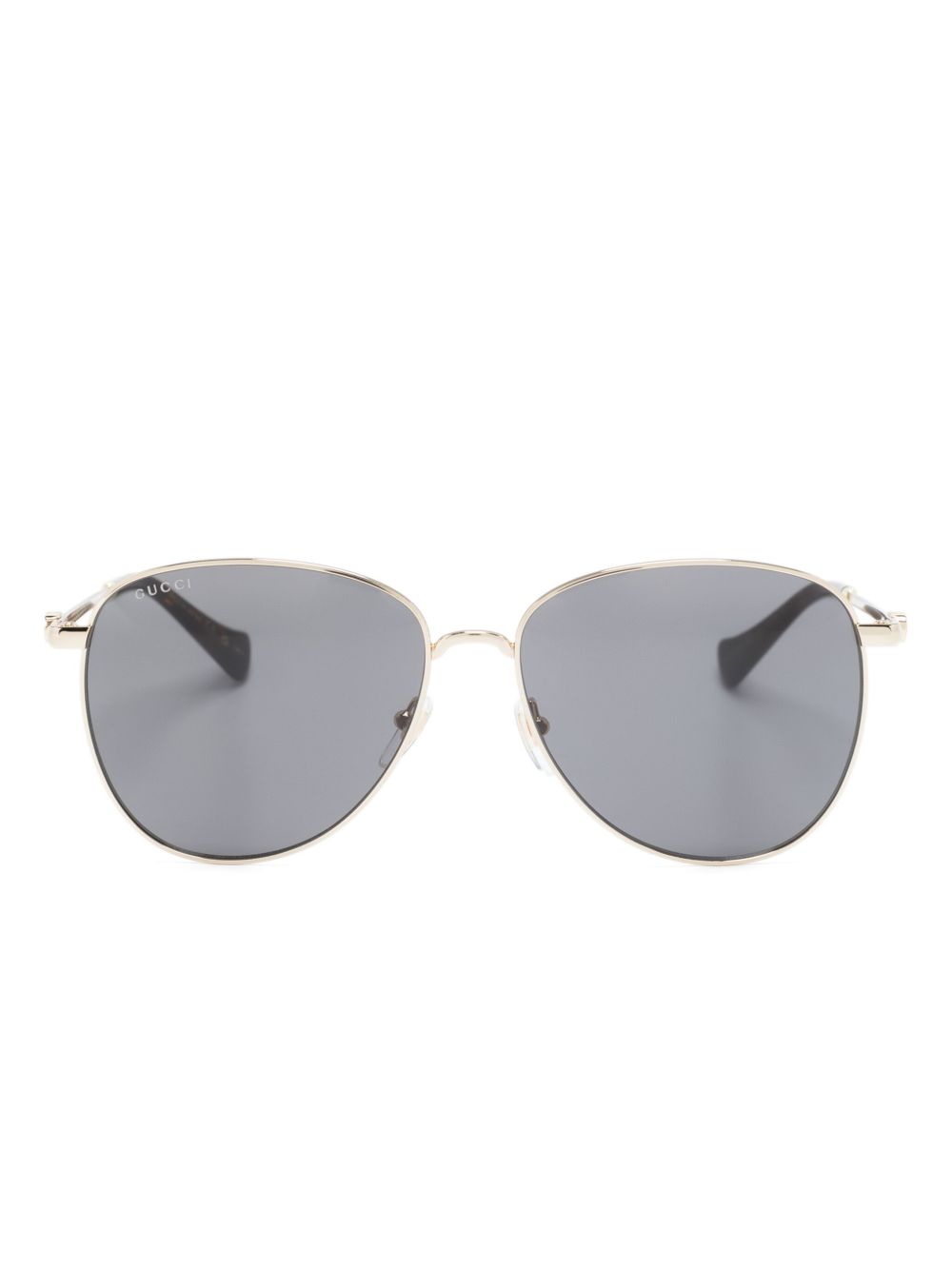 Gucci Eyewear 有色镜片圆框太阳眼镜 - 褐色