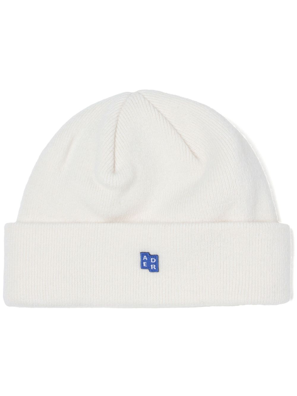 Ader Error logo 贴花针织套头帽 - 白色
