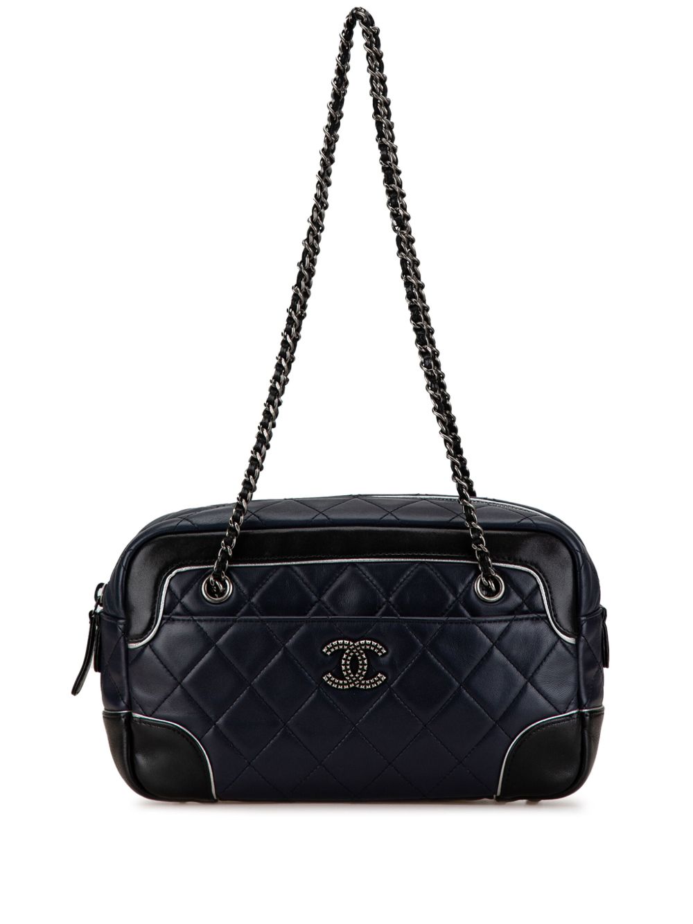 CHANEL Pre-Owned CC Camera 绗缝小羊皮单肩包（2015-2016年典藏款） - 蓝色