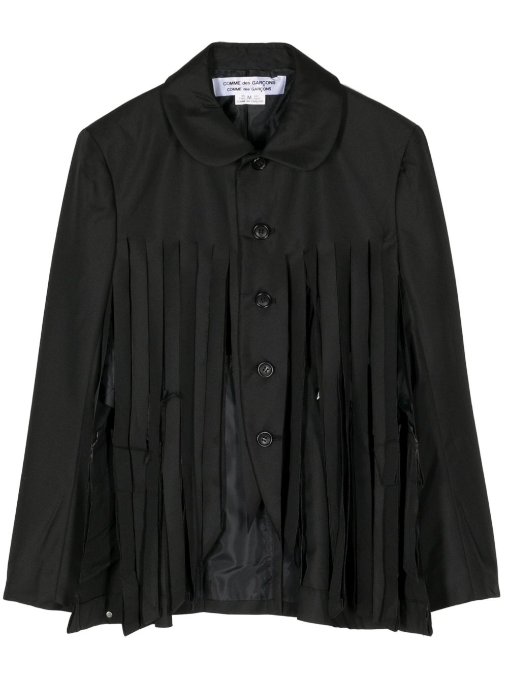 Comme Des Garçons Comme Des Garçons 流苏单排扣夹克 - 黑色