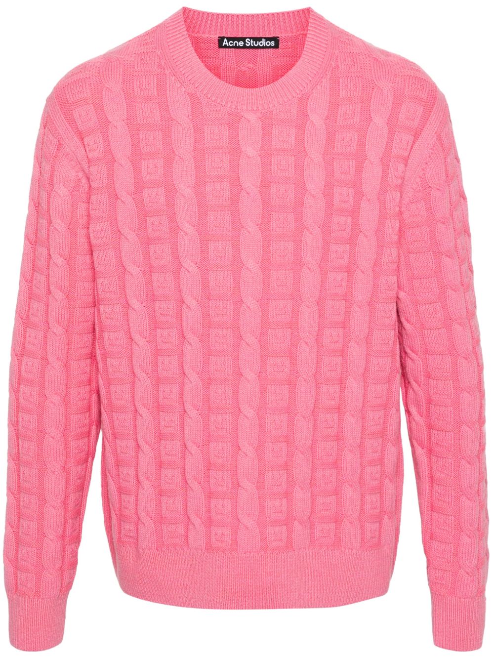 Acne Studios 粗绞花针织毛衣 - 粉色