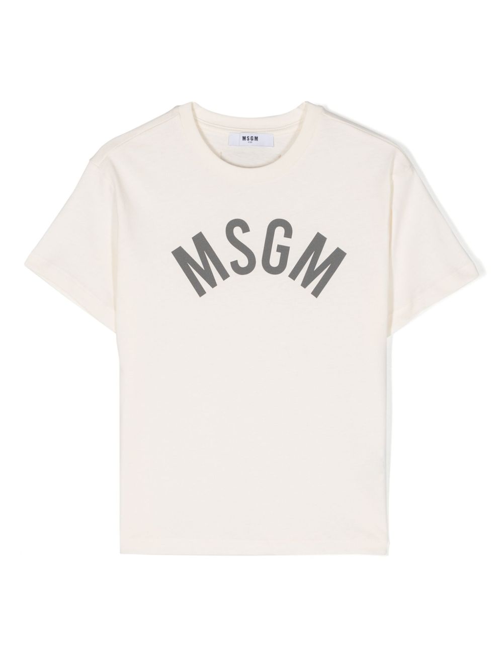 MSGM Kids logo印花棉T恤 - 白色