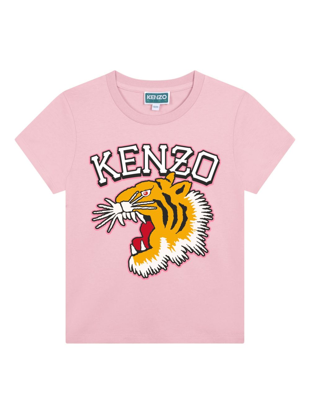 Kenzo Kids logo刺绣T恤 - 粉色