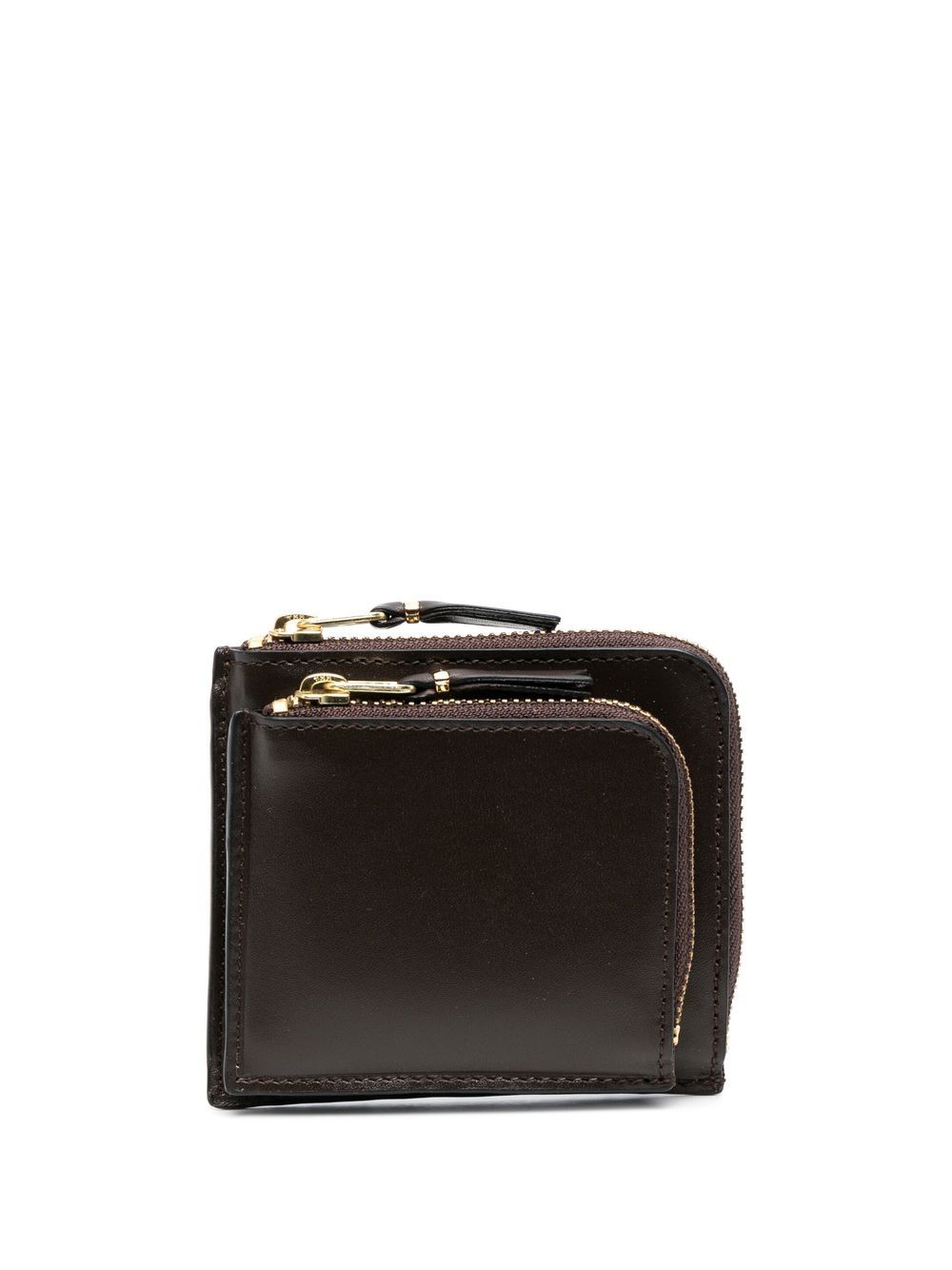 Comme Des Garçons Wallet 拉链口袋皮质钱包 - 褐色