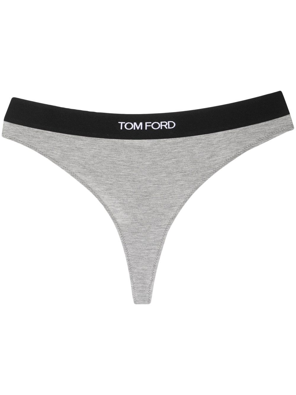 TOM FORD 汤姆福特 logo裤腰丁字裤 - 灰色