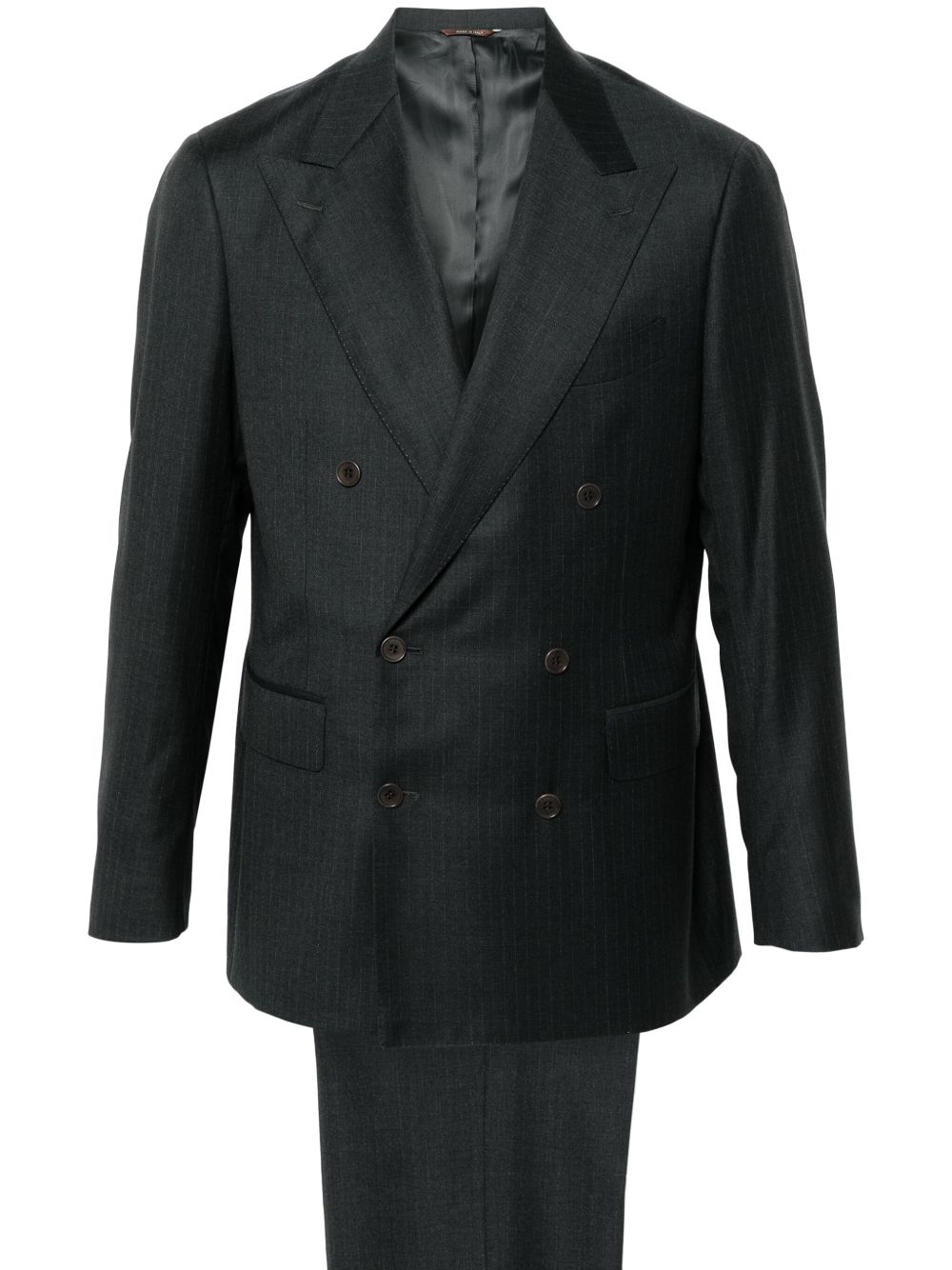 Canali 细条纹西装套装 - 灰色