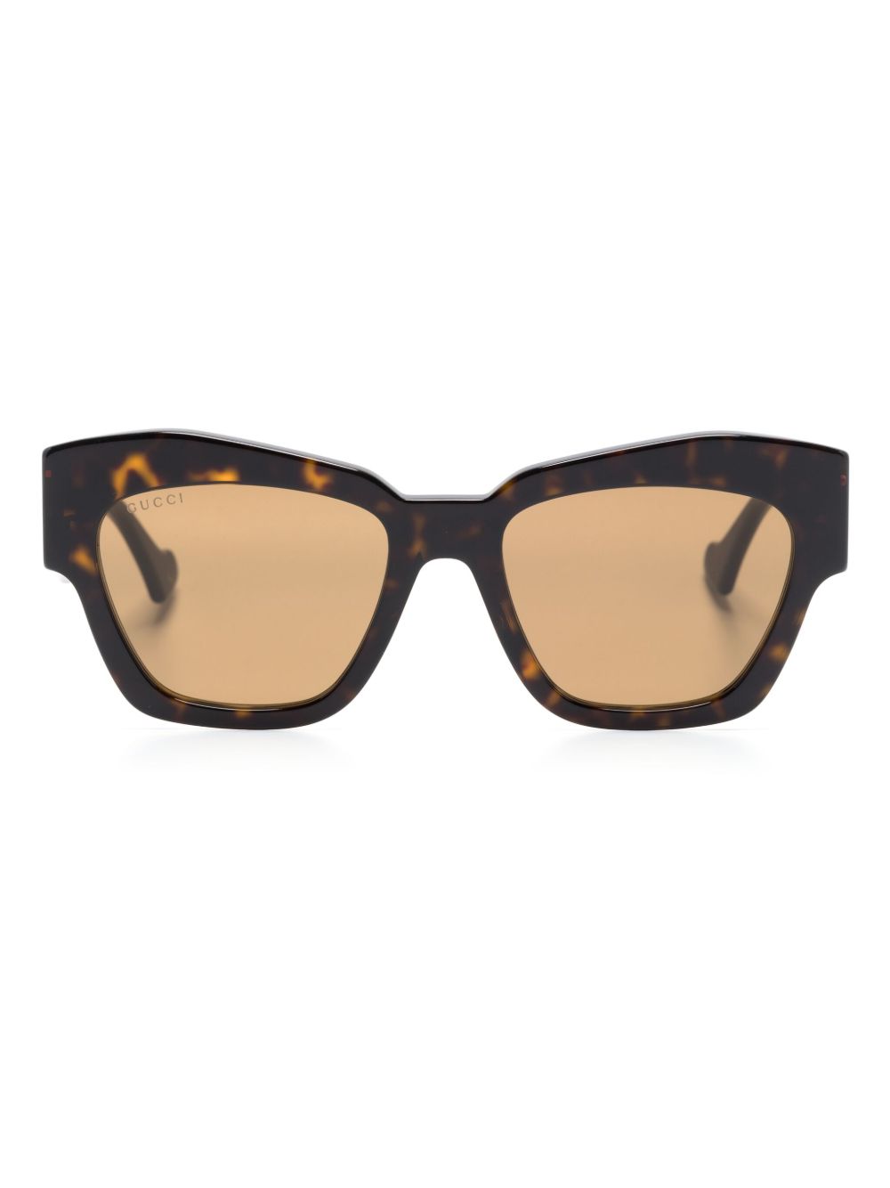 Gucci Eyewear logo标牌超大框太阳眼镜 - 褐色