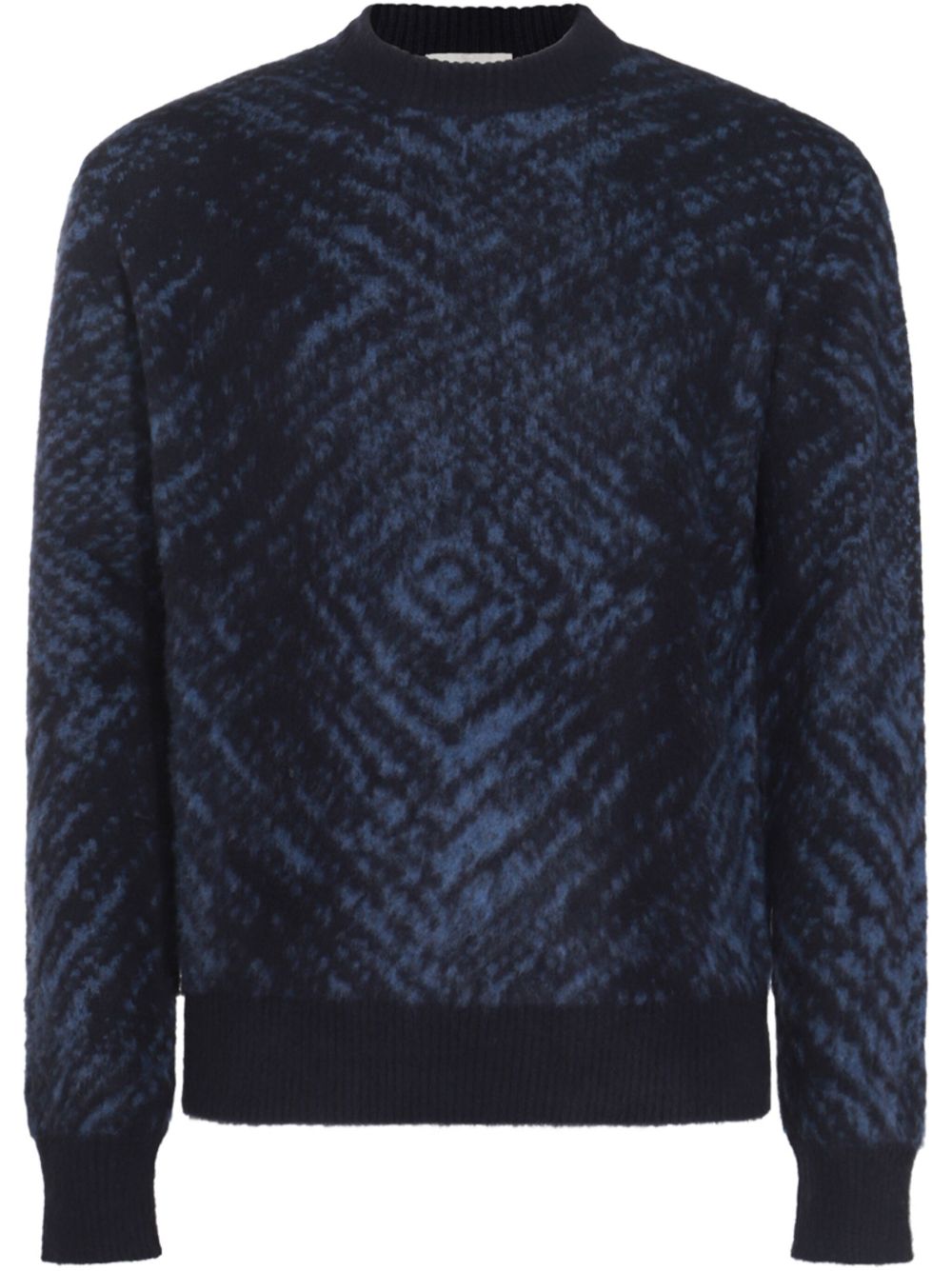 Piacenza Cashmere 几何图案印花毛衣 - 蓝色