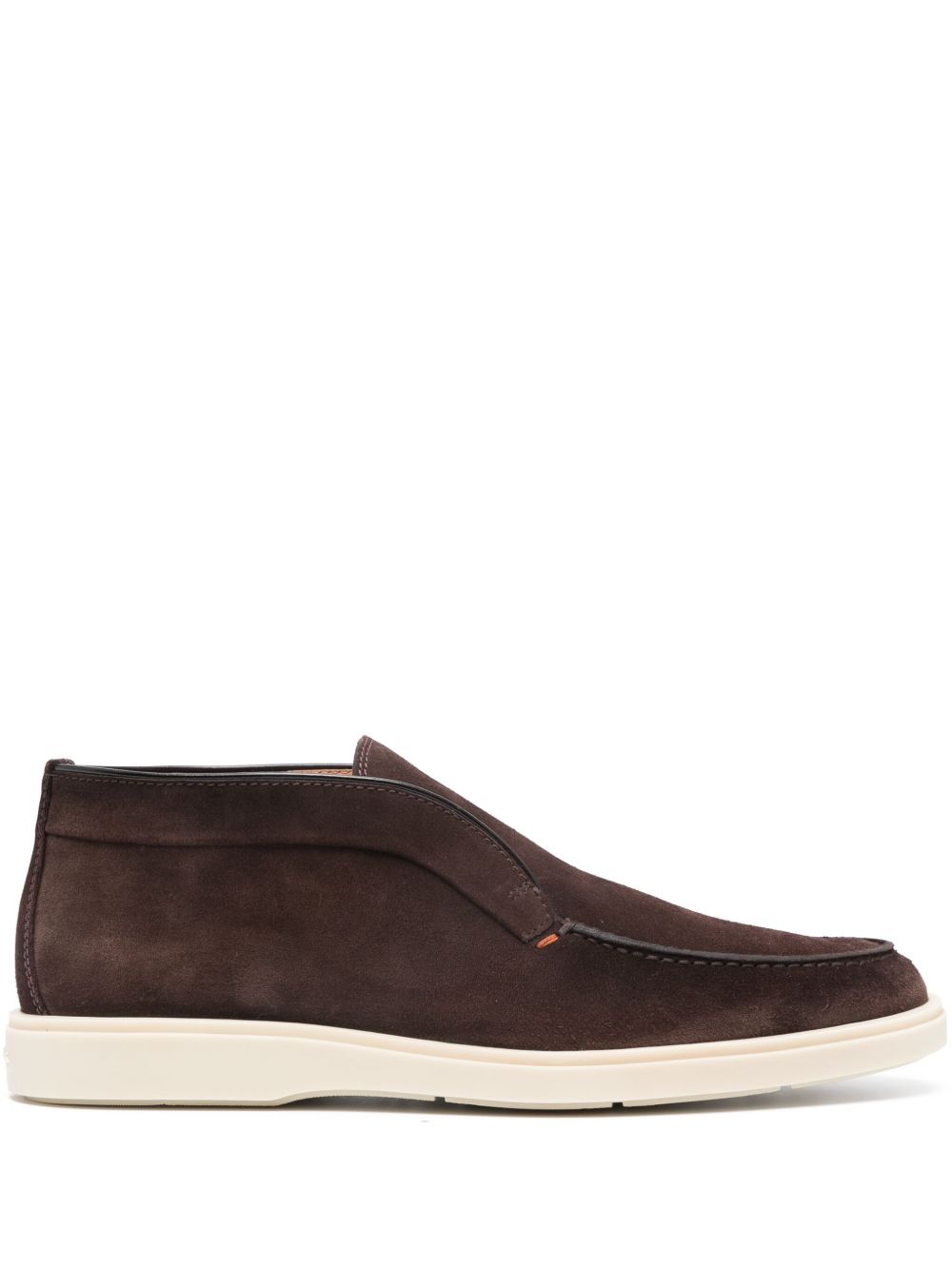 Santoni 套穿式绒面皮及踝靴 - 褐色