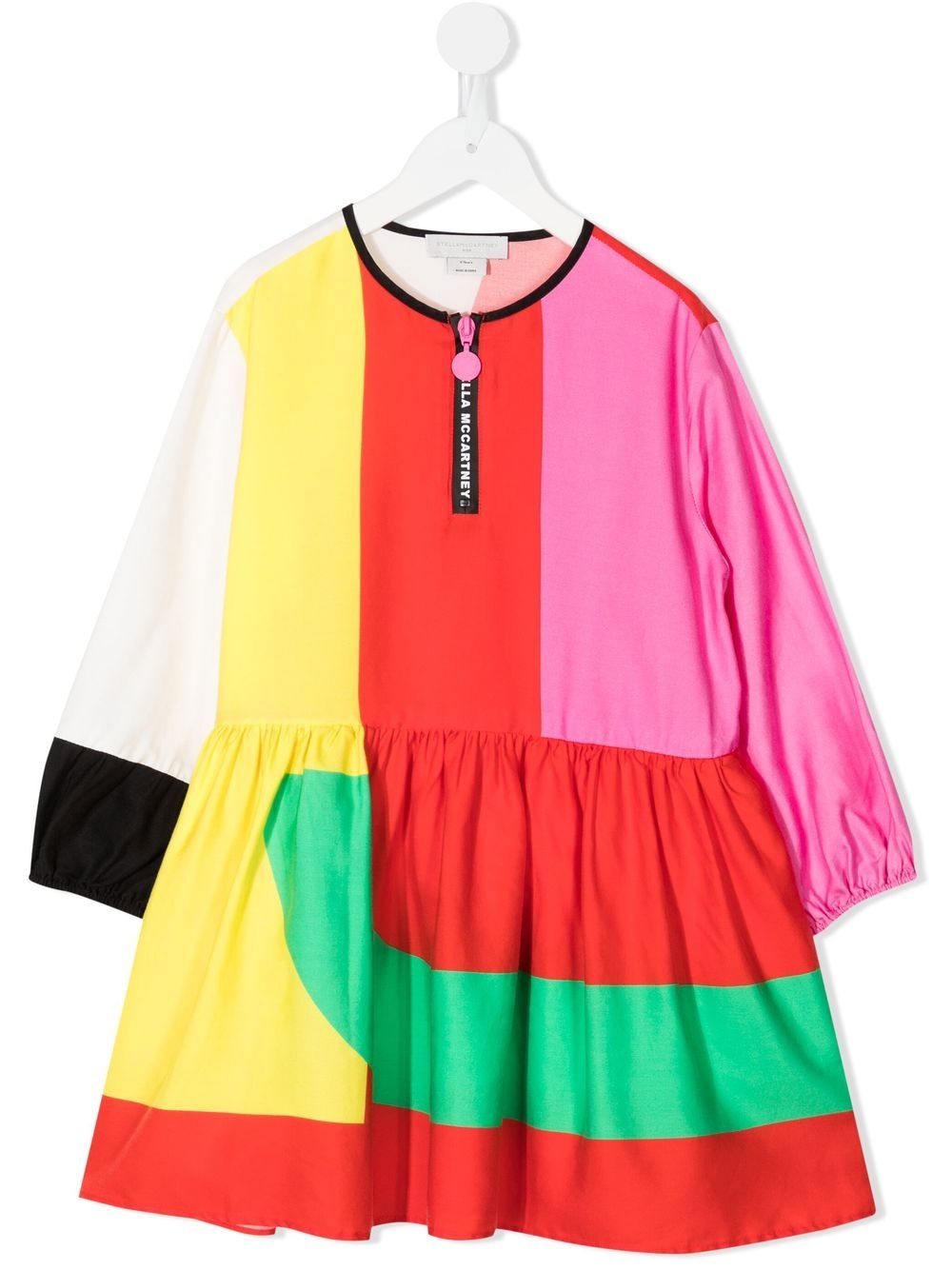 Stella McCartney Kids 拼色伞形裙摆连衣裙 - 彩色