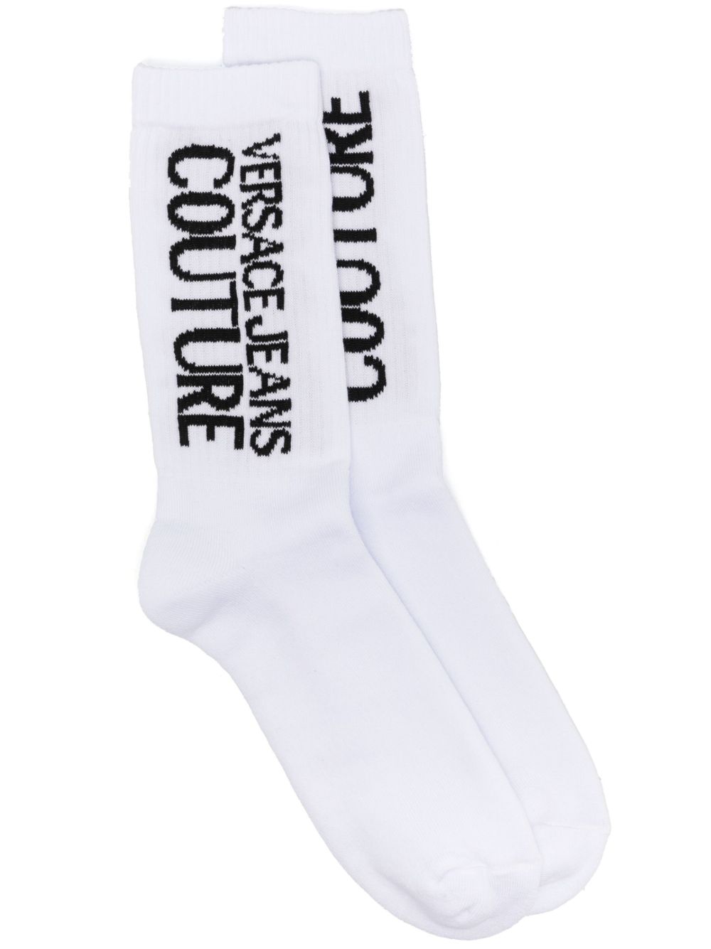 Versace Jeans Couture logo印花棉针织袜 - 白色