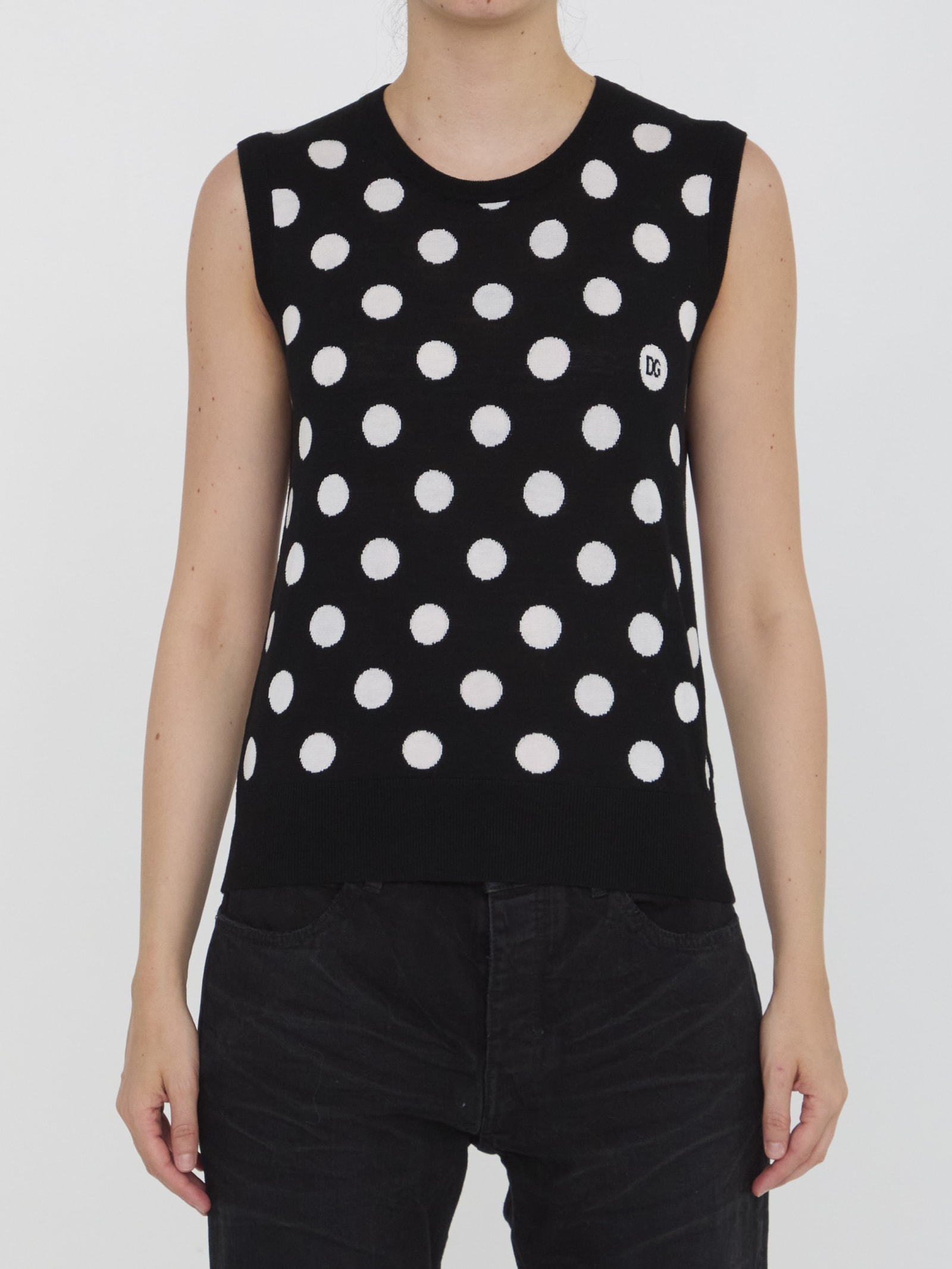 Dolce & Gabbana Top With Polka-dot Motif