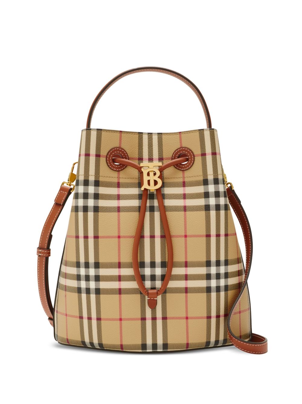 Burberry TB 皮质小号水桶包 - 中性色