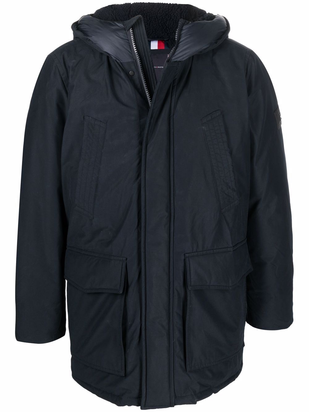 Tommy Hilfiger Rockie 涂层派克大衣 - 蓝色