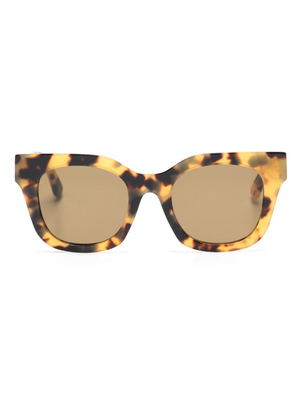 HUMA EYEWEAR 玳瑁纹效果超大框太阳眼镜 - 中性色