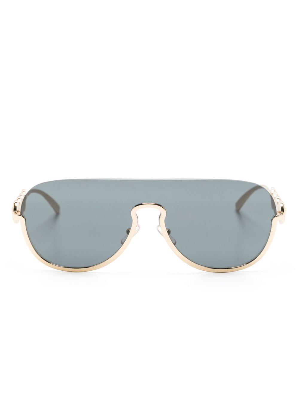 Versace Eyewear Medusa Head 飞行员镜框太阳眼镜 - 灰色