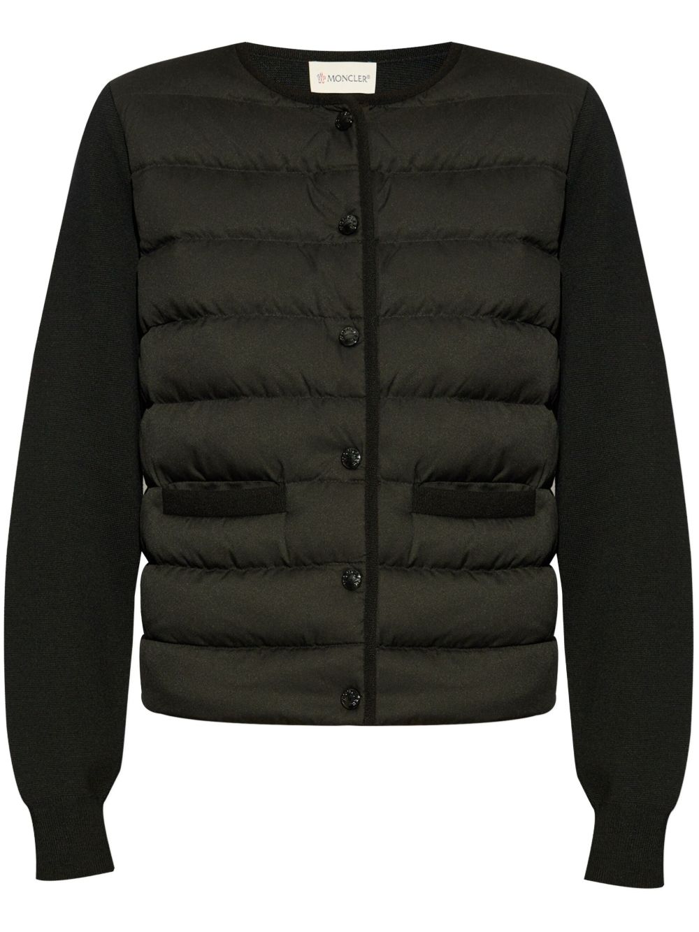 Moncler 羊毛填充开衫 - 黑色