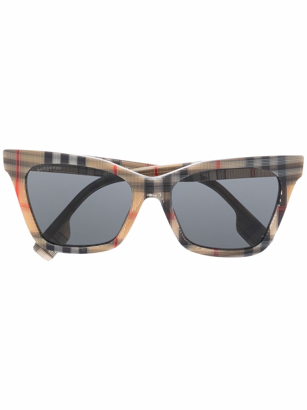 Burberry Eyewear 经典格纹猫眼框太阳眼镜 - 中性色