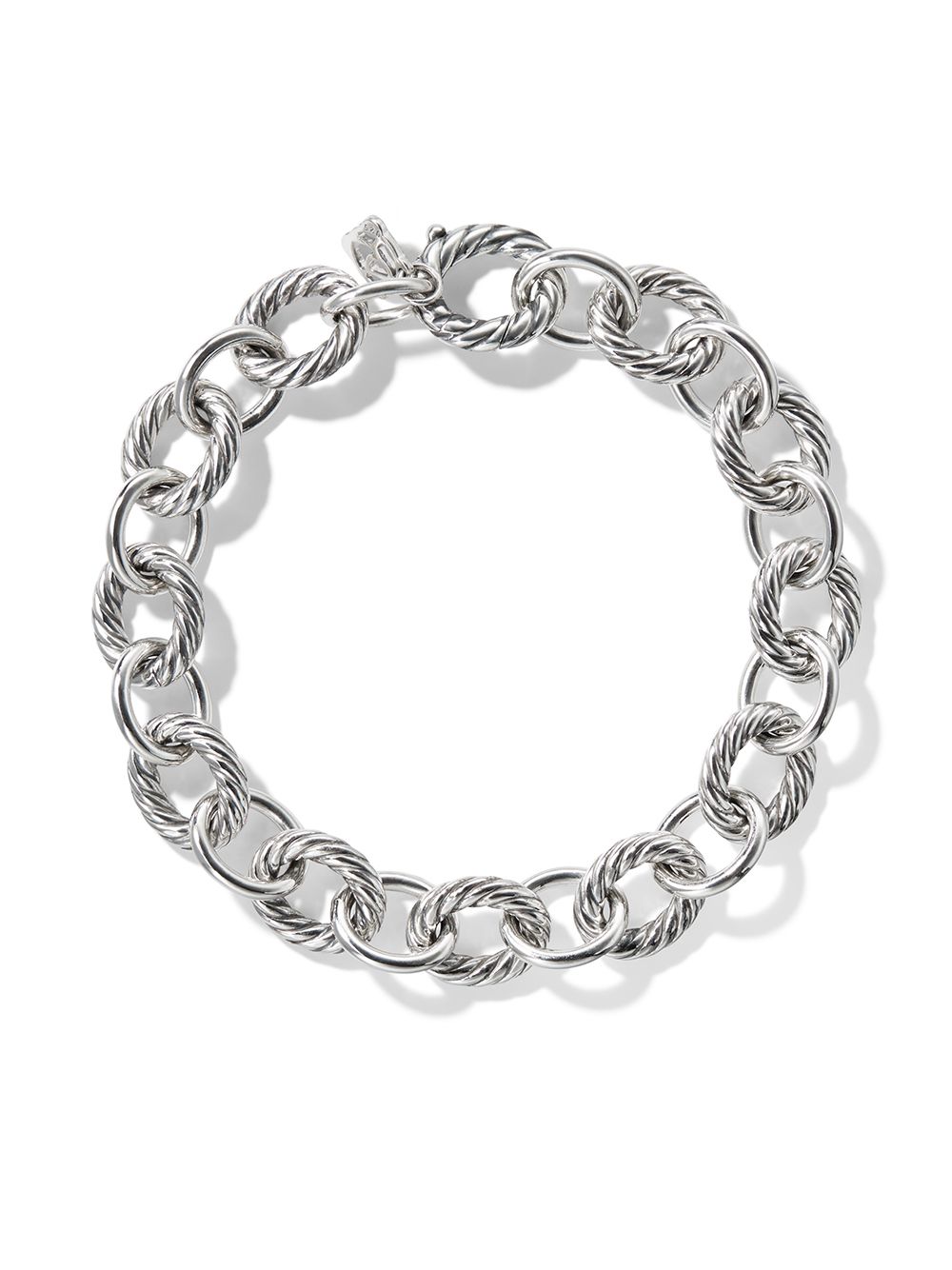 David Yurman 纯银椭圆形链式手链 - 银色