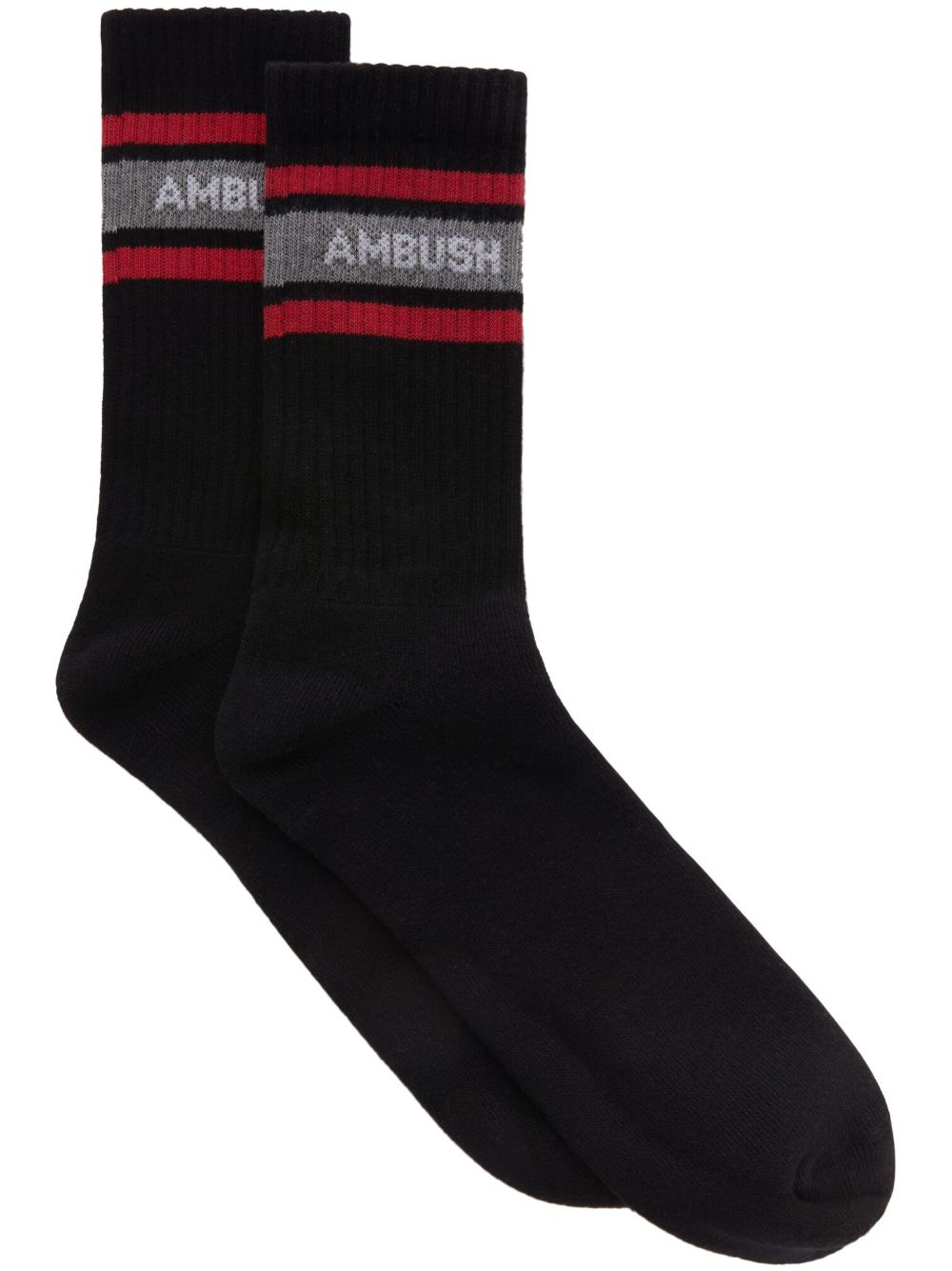 AMBUSH logo嵌花及踝针织袜 - 黑色