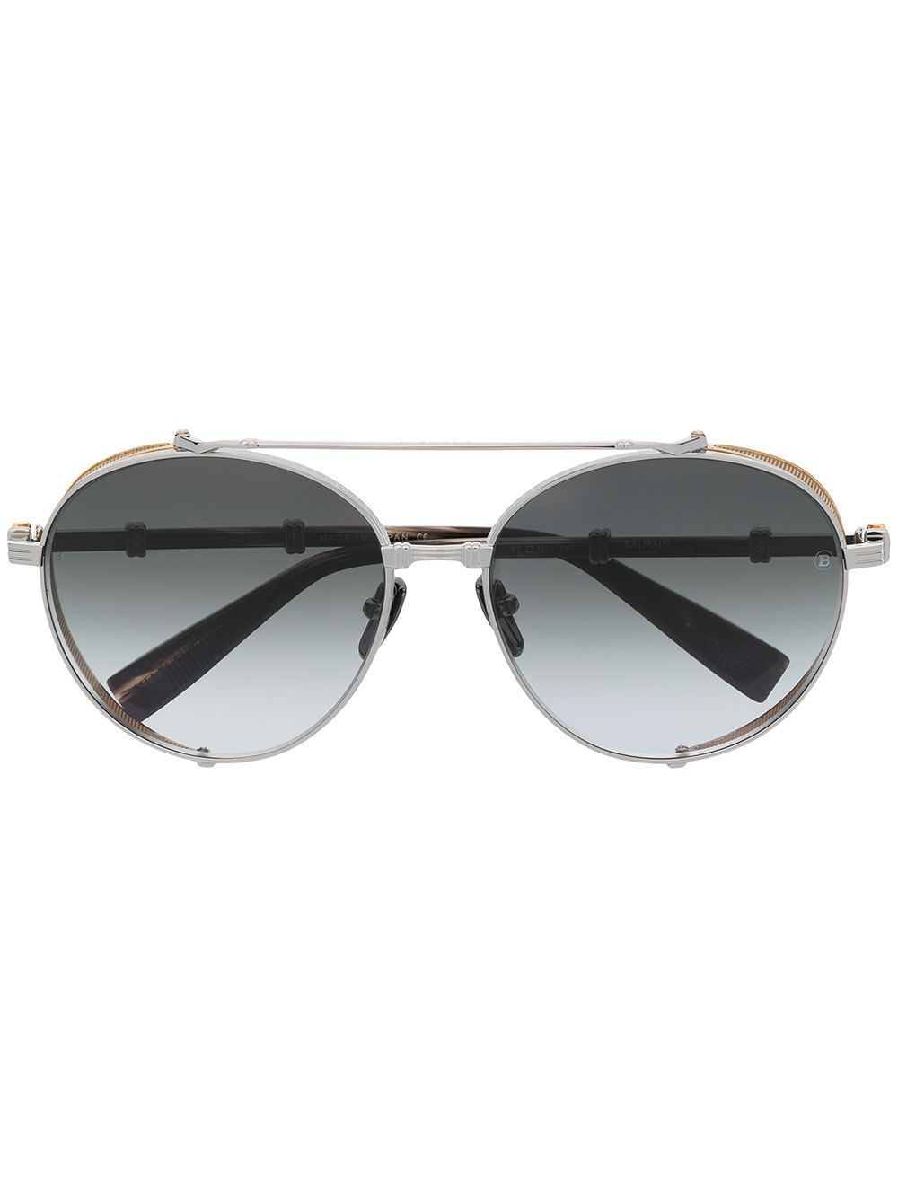 Balmain Eyewear 巴尔曼 双鼻架飞行员镜框太阳眼镜 - 黑色