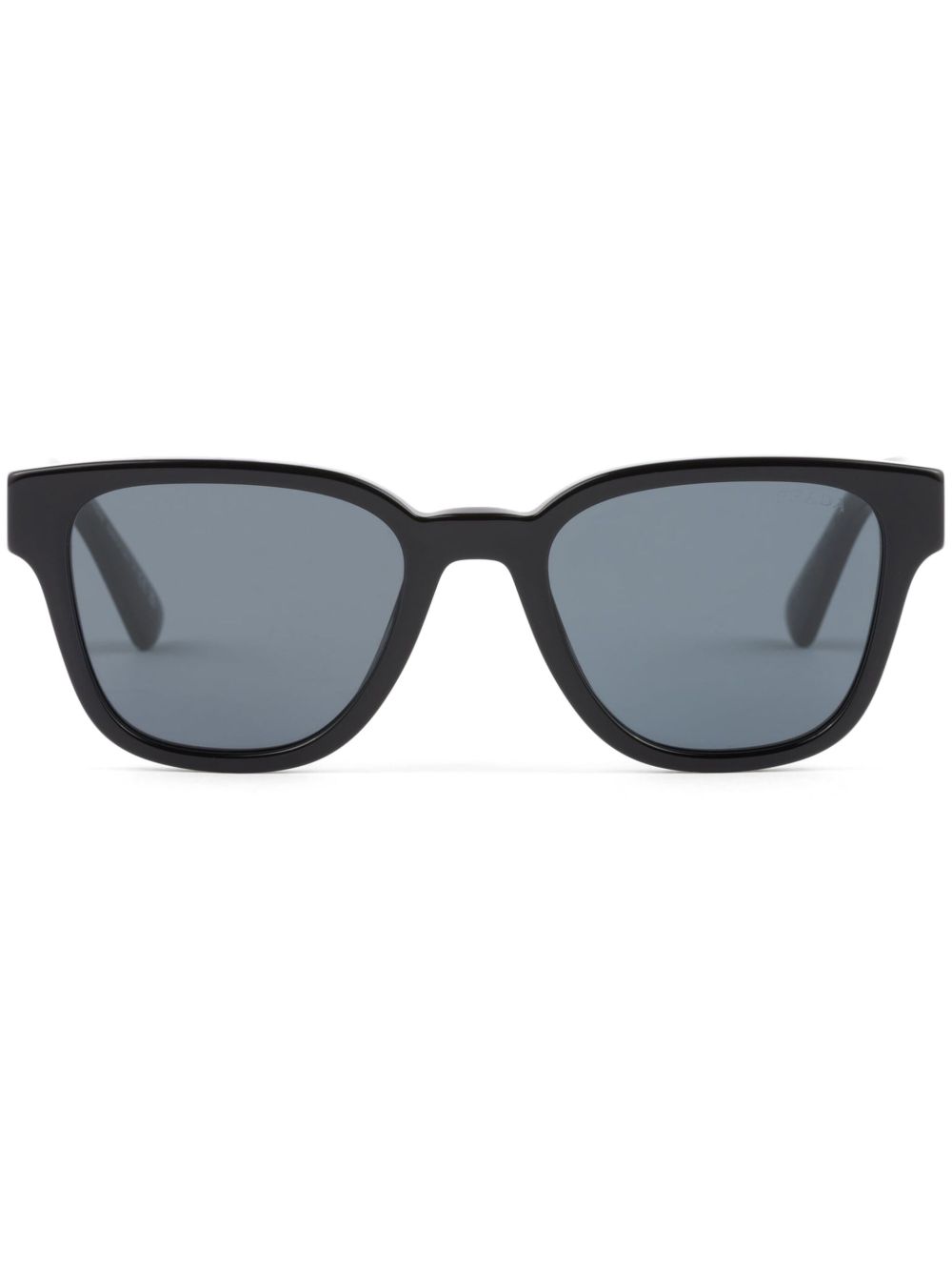 Prada Eyewear logo标牌方框太阳眼镜 - 黑色