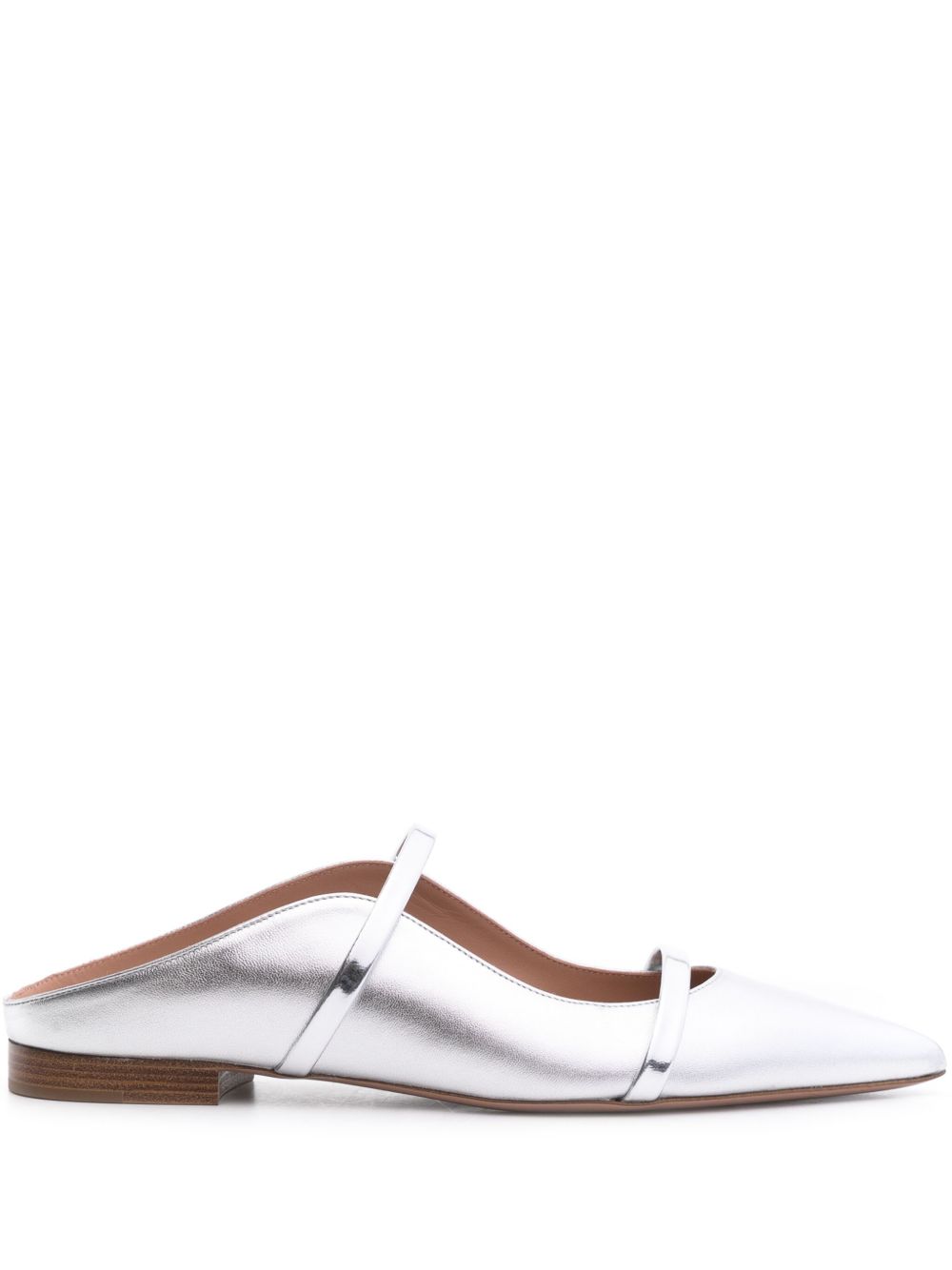 Malone Souliers Maureen 花卉网纱穆勒鞋 - 银色