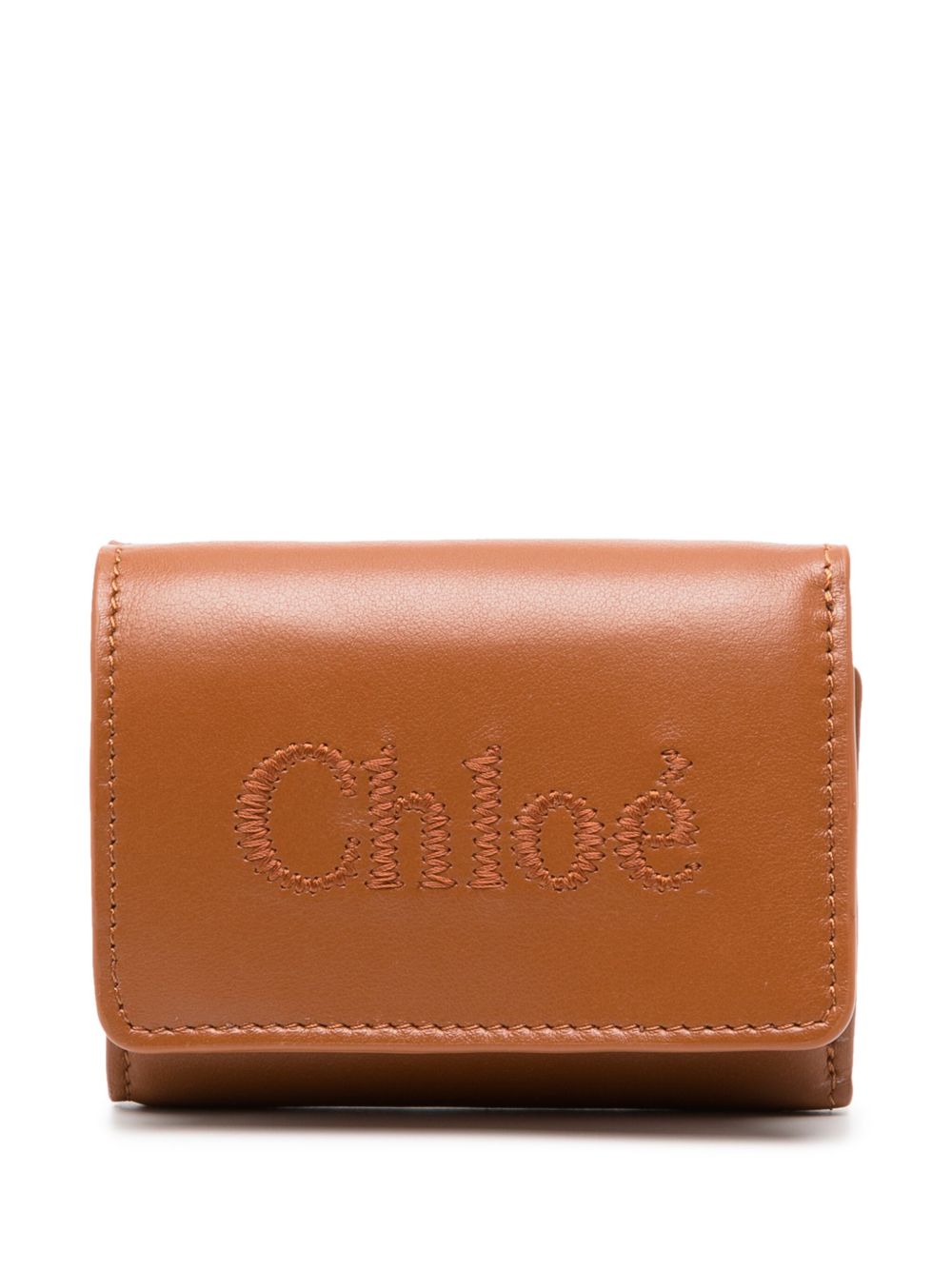 Chloé Sense 迷你皮质钱包 - 褐色