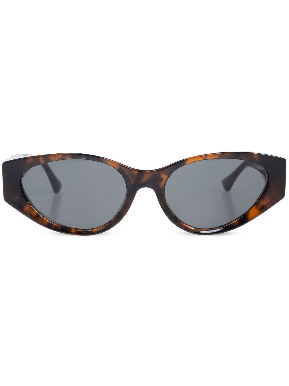 Versace Eyewear Havana 椭圆框太阳眼镜 - 褐色