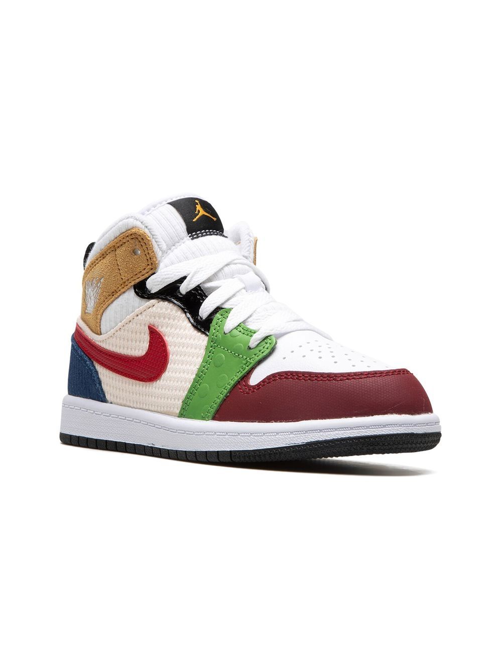 Jordan Kids Jordan 1 Mid SE Patchwork 运动鞋 - 白色