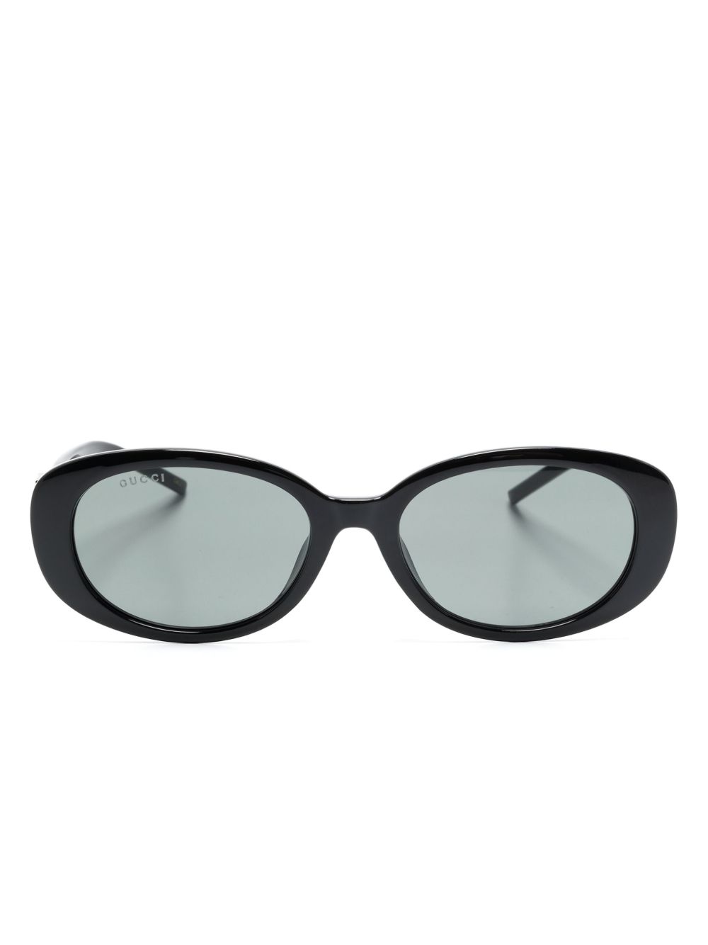 Gucci Eyewear G 图案椭圆形镜框太阳眼镜 - 黑色