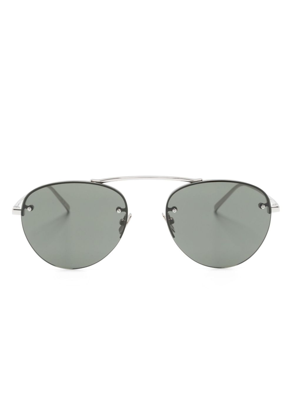 Saint Laurent Eyewear SL 575 圆框太阳眼镜 - 银色