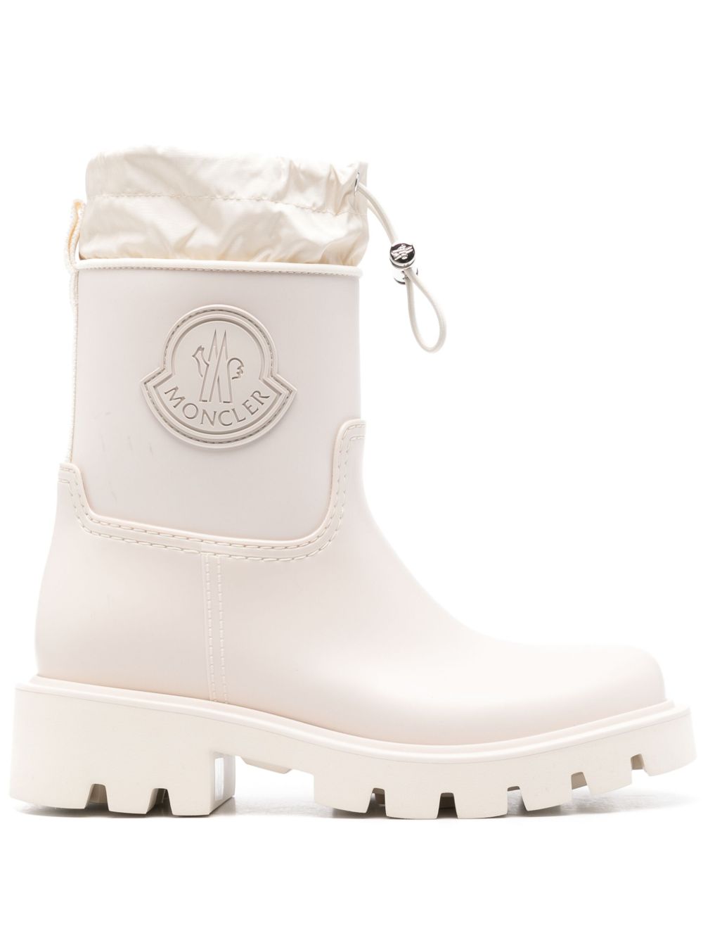 Moncler logo贴花抽绳及踝靴 - 白色