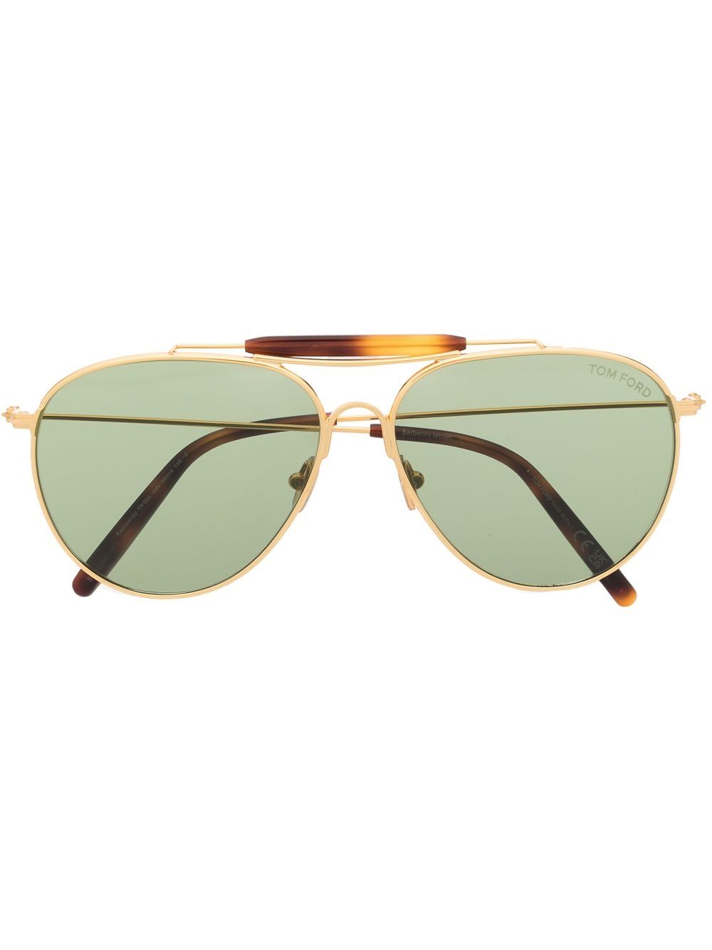 TOM FORD Eyewear 飞行员镜框太阳眼镜 - 金色