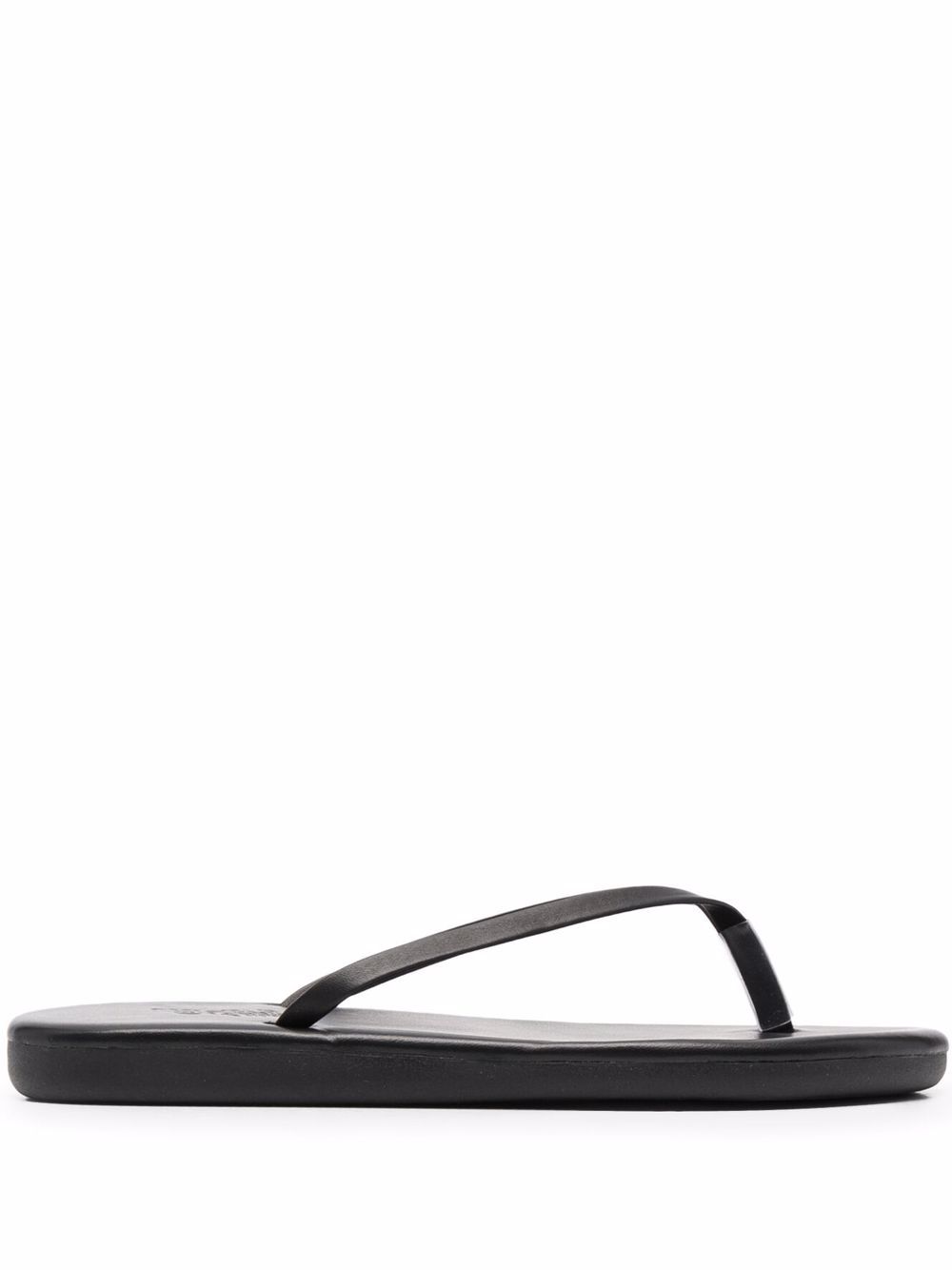 Ancient Greek Sandals Saionara 皮质人字拖 - 黑色