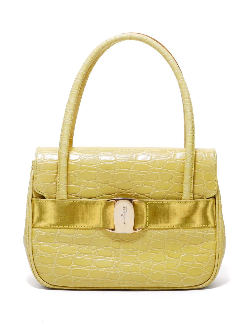 Ferragamo Pre-Owned Valla 皮质单肩包 - 黄色