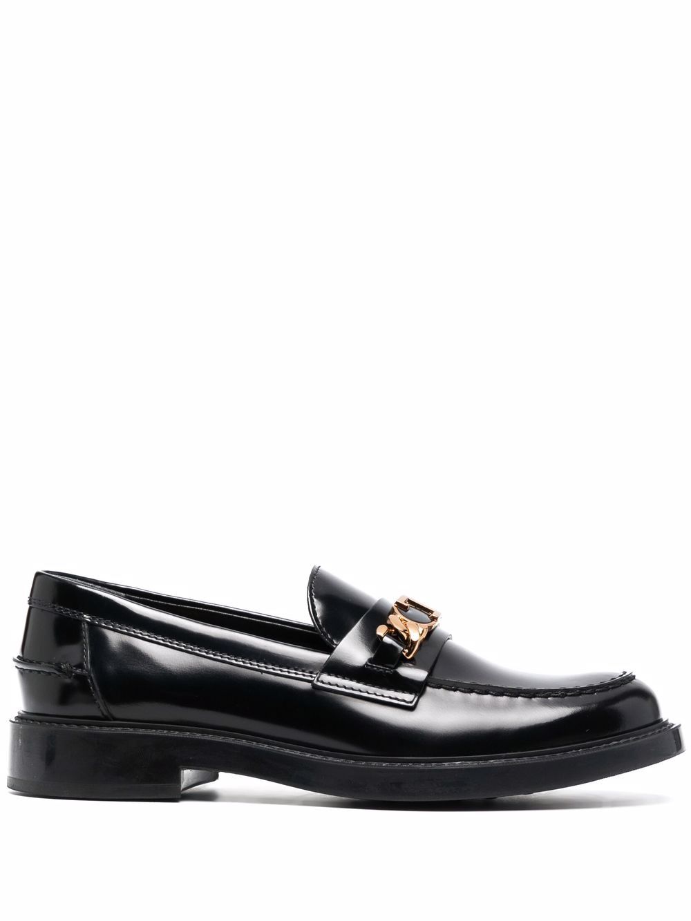 Tod's 托德斯 logo标牌皮质乐福鞋 - 黑色