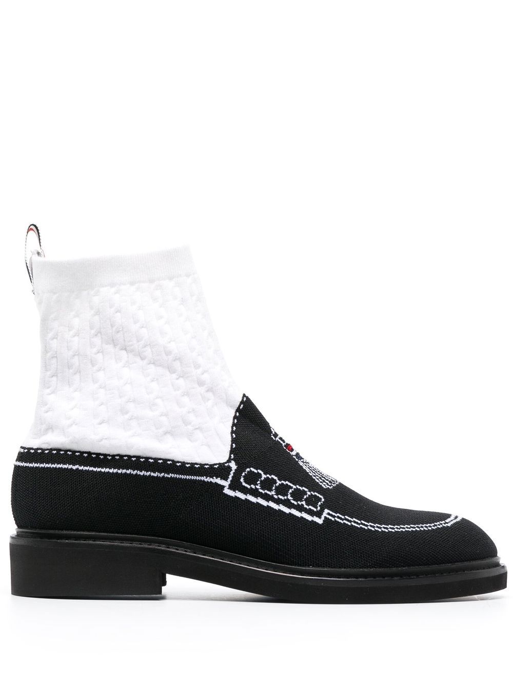 Thom Browne 流苏乐福袜靴 - 黑色