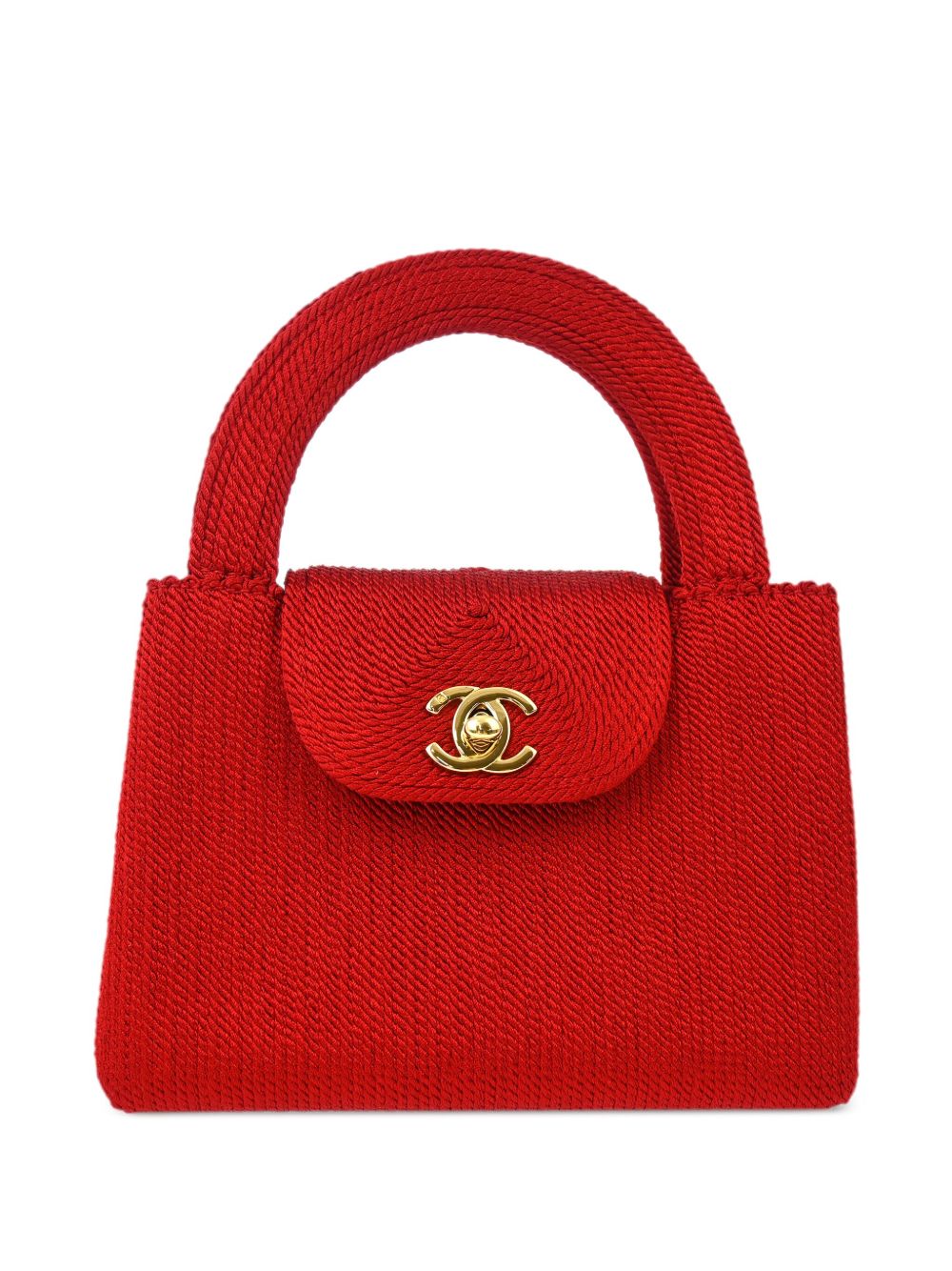 CHANEL Pre-Owned CC 编织手提包（1998年典藏款） - 红色