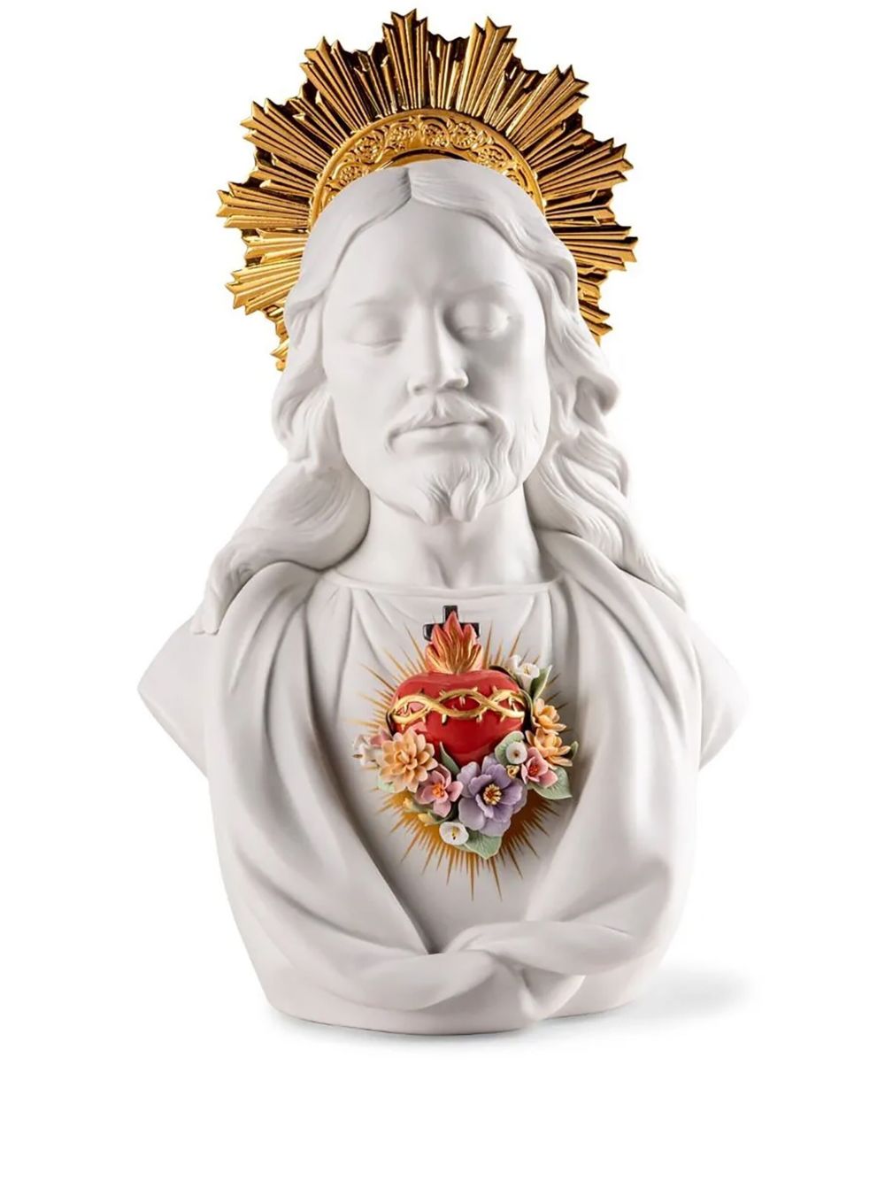 Lladró Sacred Heart of Jesus 陶瓷雕塑（40厘米 x 26厘米） - 白色