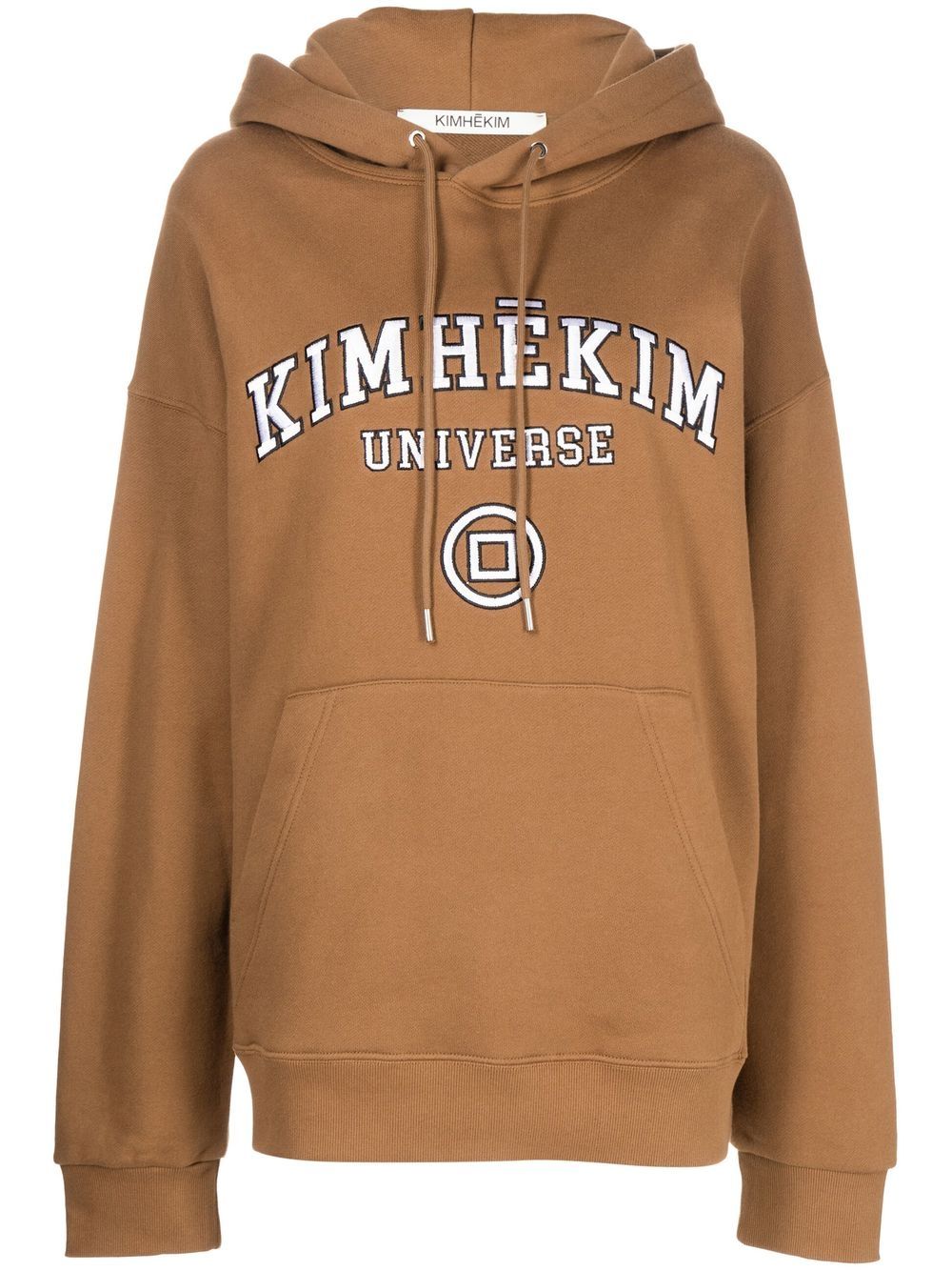 Kimhekim logo刺绣连帽衫 - 褐色