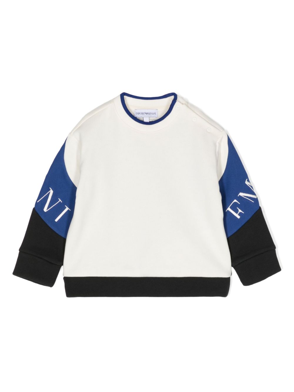 Emporio Armani Kids logo刺绣拼色卫衣 - 彩色